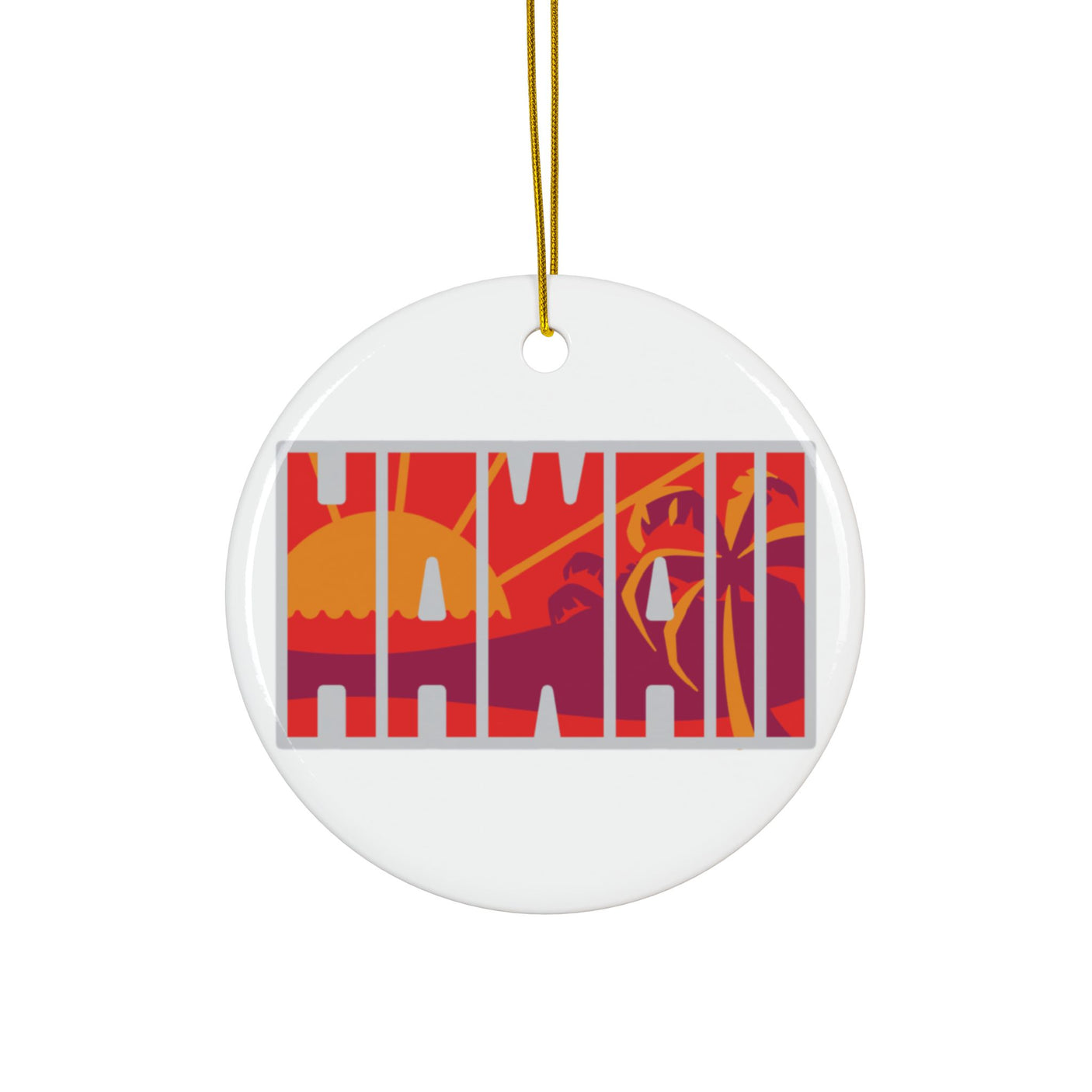 Hawaii Ceramic Christmas Ornament