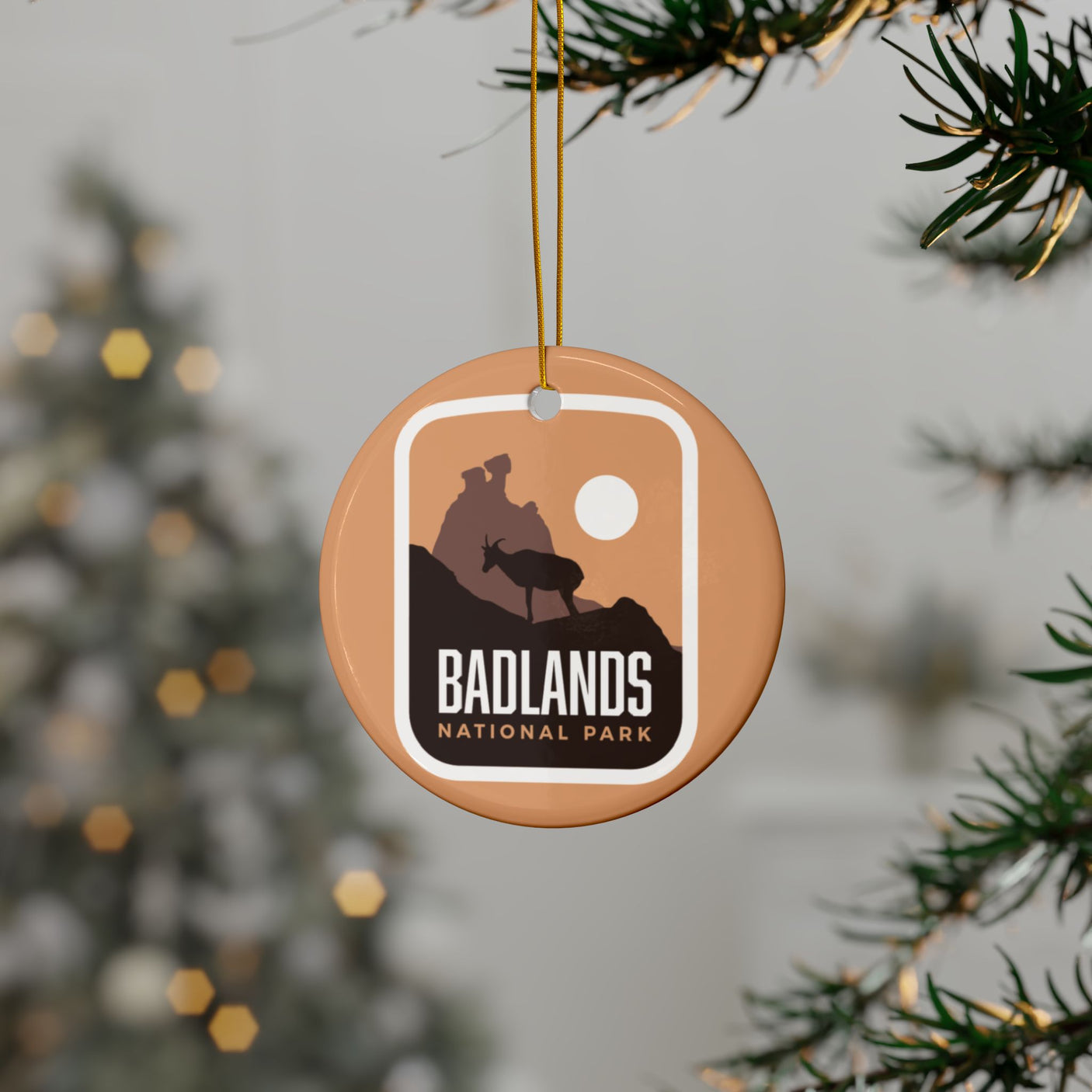 Badlands National Park Ceramic Christmas Ornament