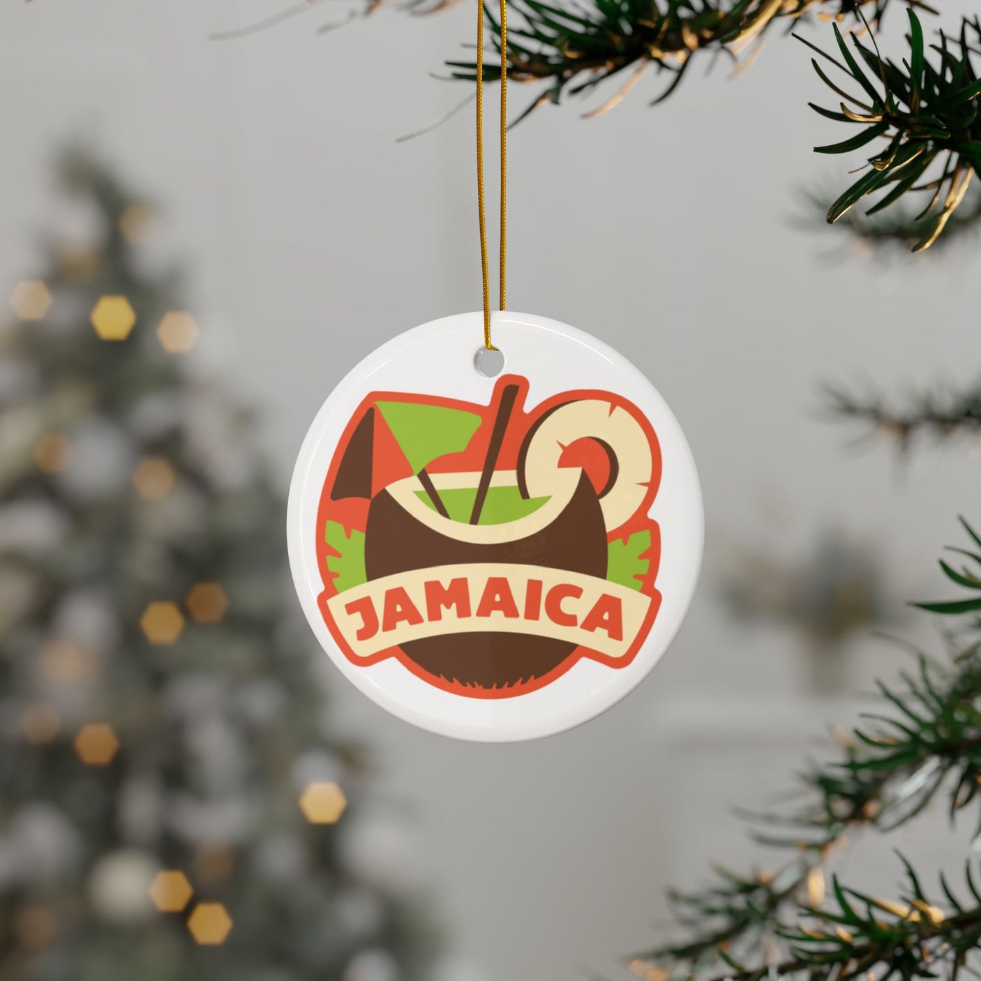 Jamaica Ceramic Christmas Ornament