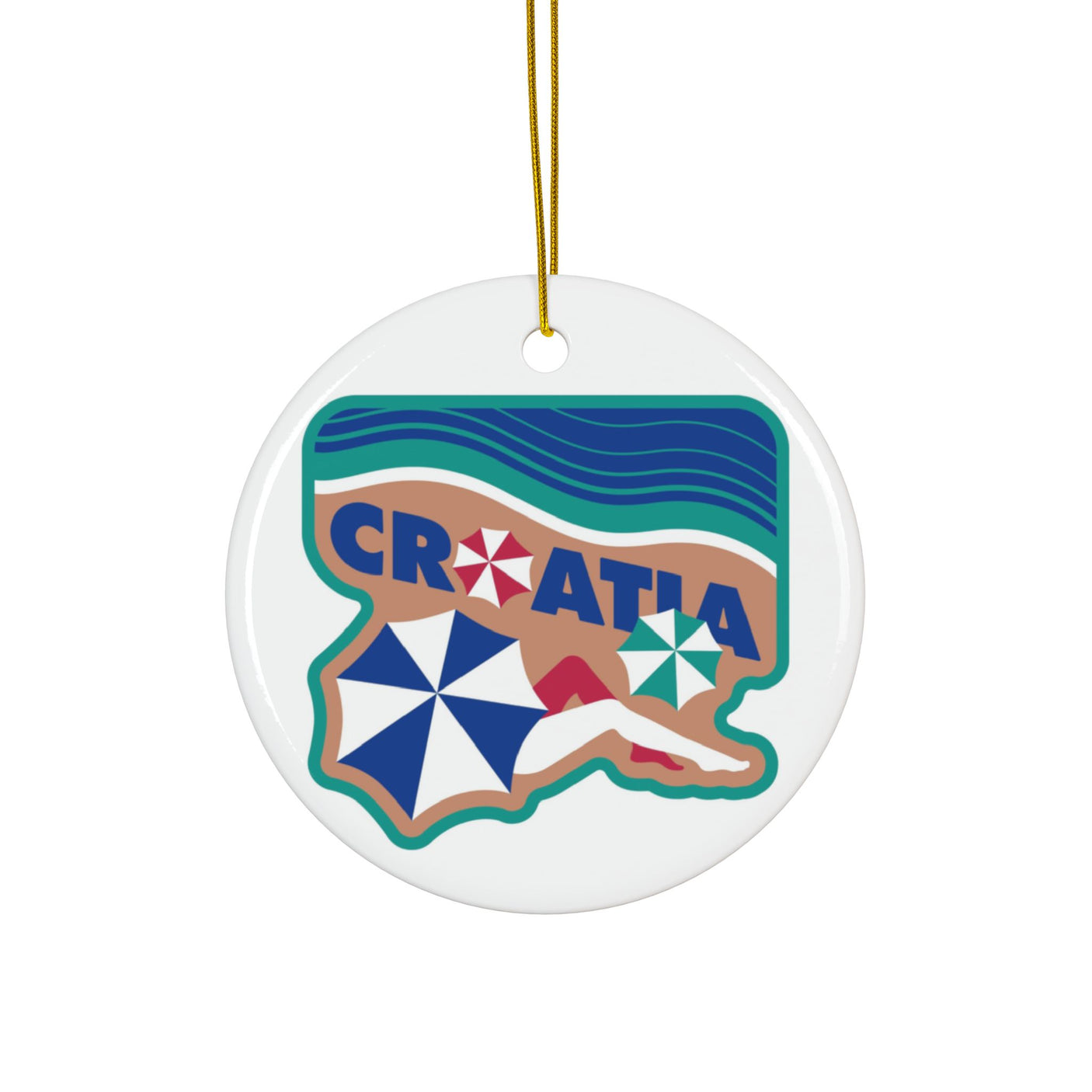 Croatia Ceramic Christmas Ornament