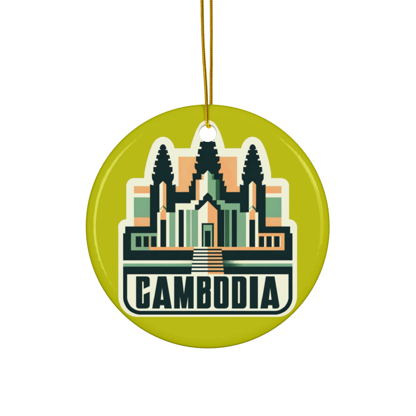 Cambodia Ceramic Christmas Ornament