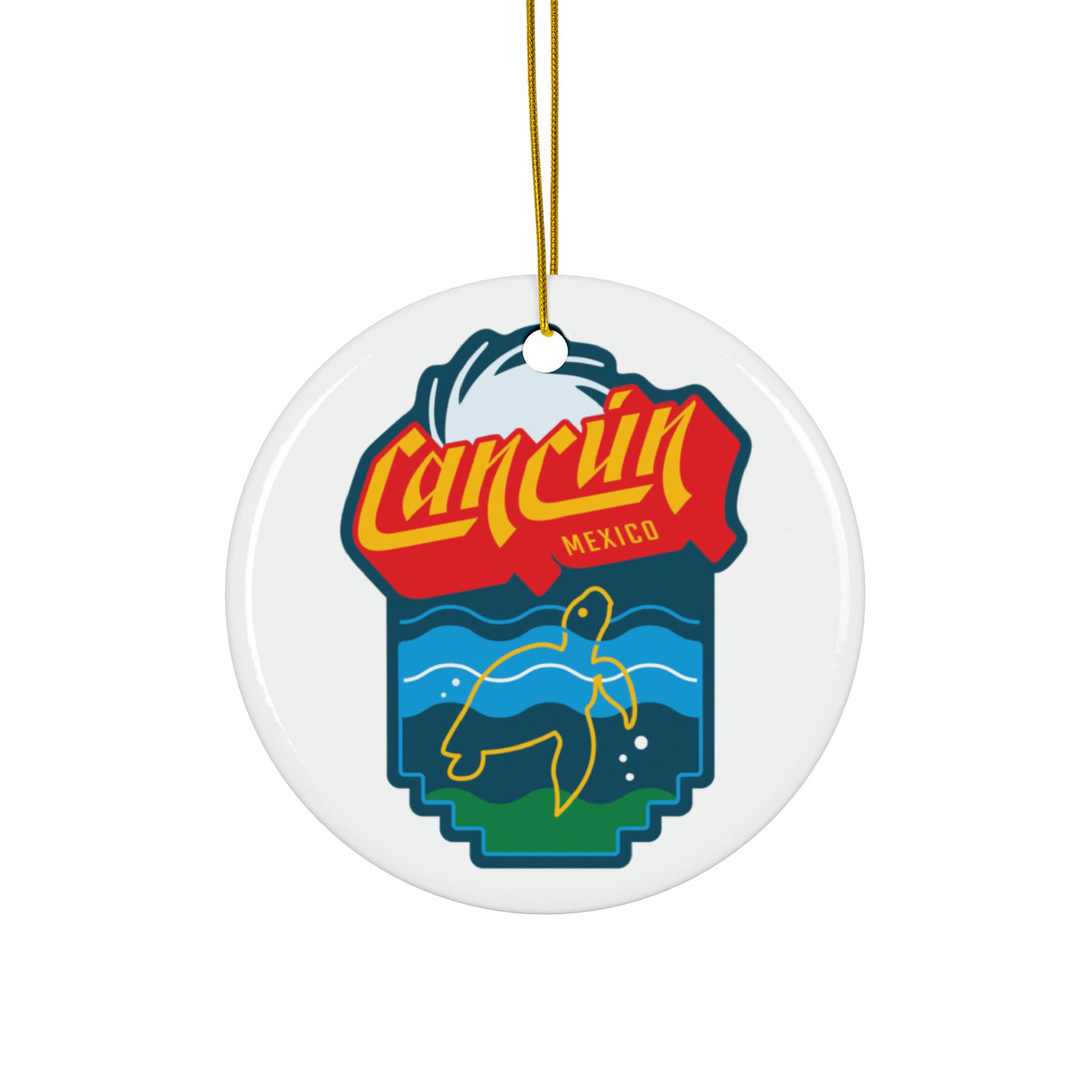 Cancun Mexico Ceramic Christmas Ornament