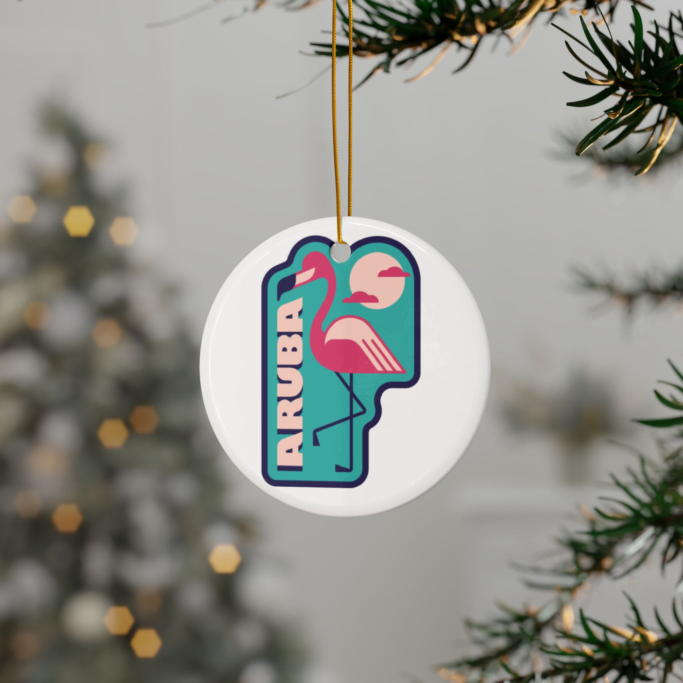 Aruba Ceramic Christmas Ornament