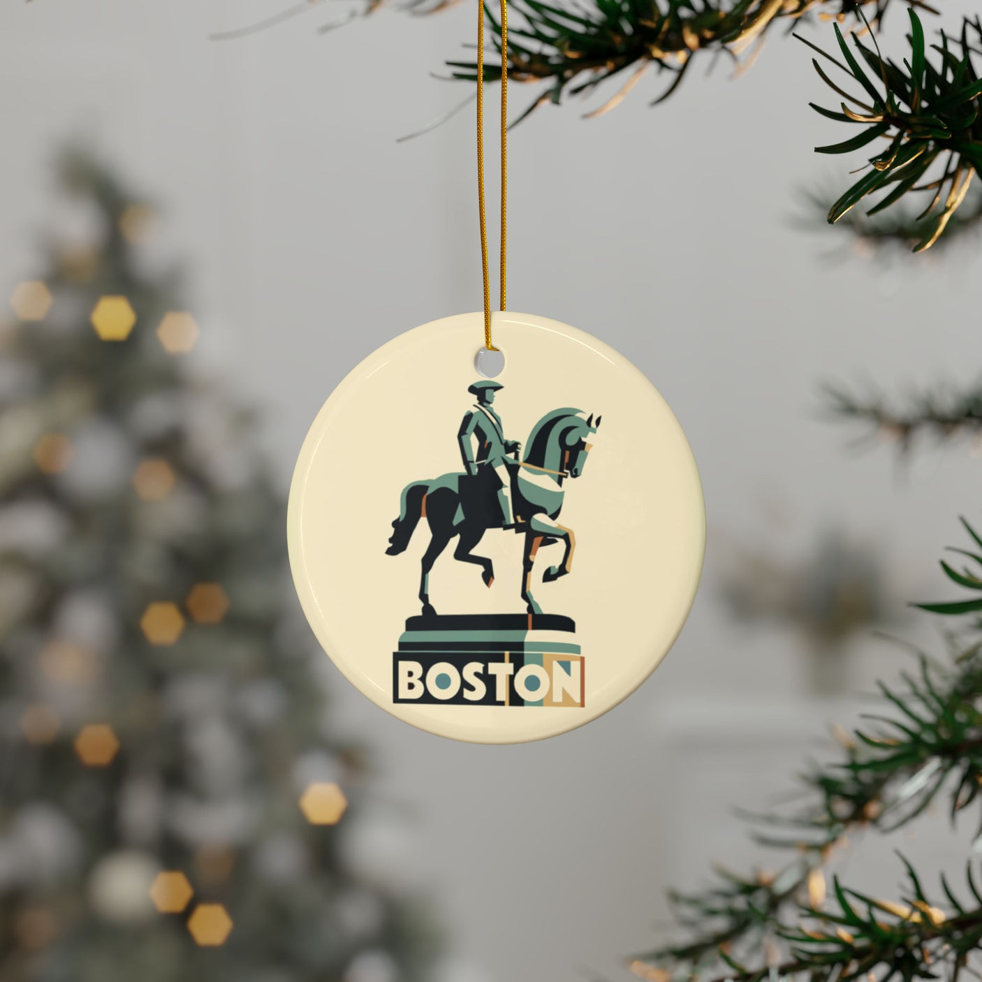 Boston, MA Ceramic Christmas Ornament