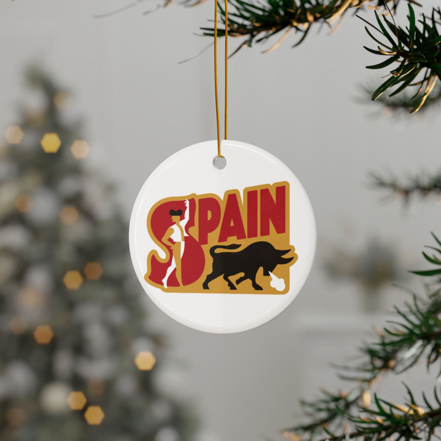 Spain Ceramic Christmas Ornament