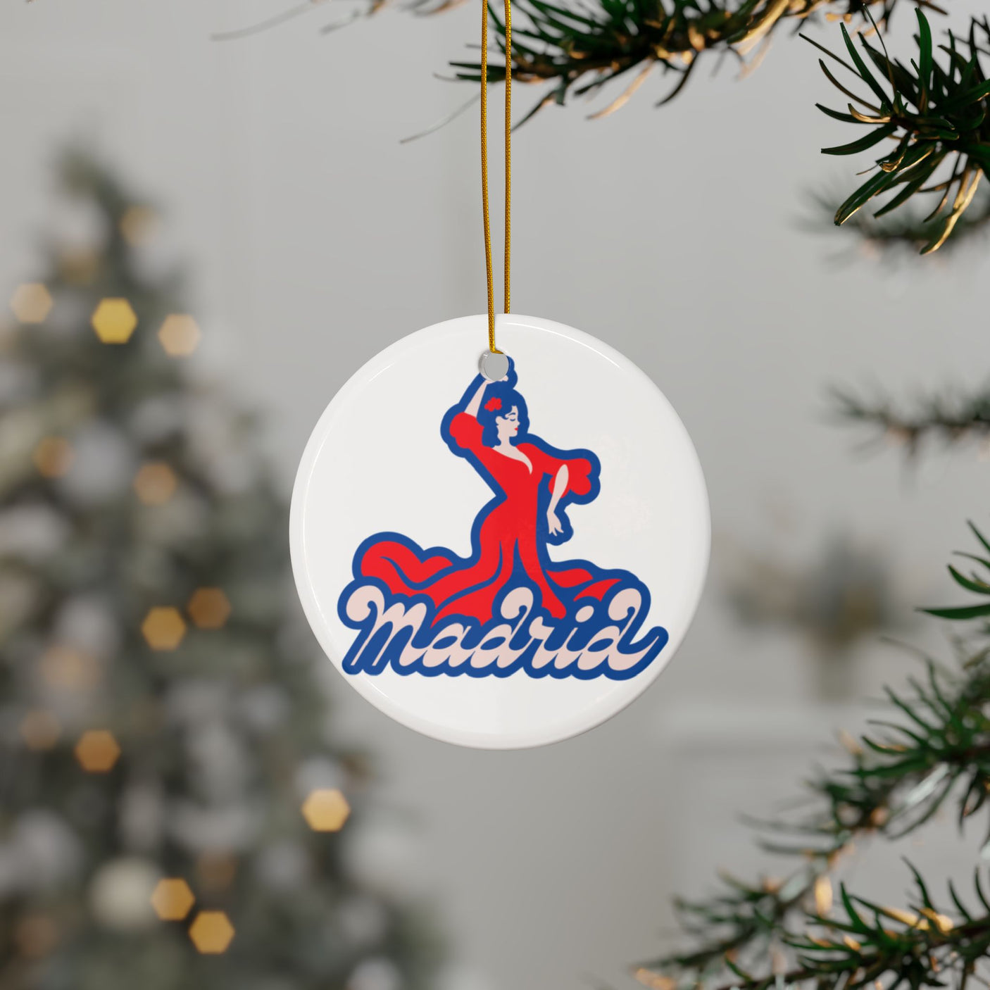 Madrid Ceramic Christmas Ornament