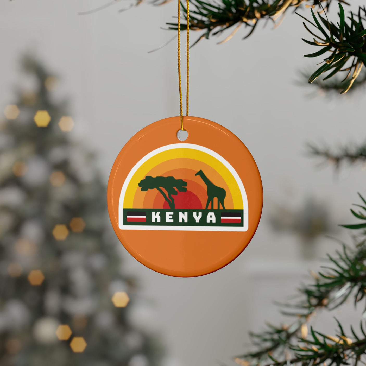 Kenya Ceramic Christmas Ornament