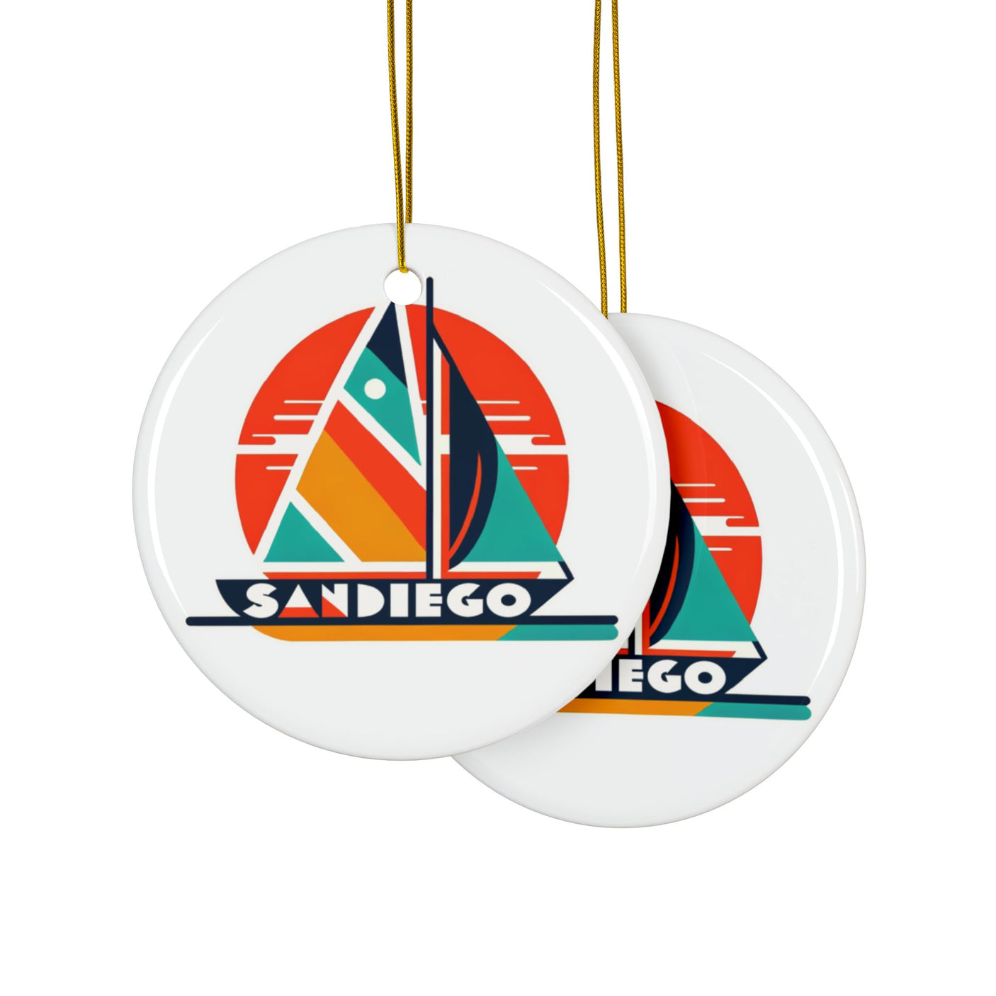 San Diego Ceramic Christmas Ornament