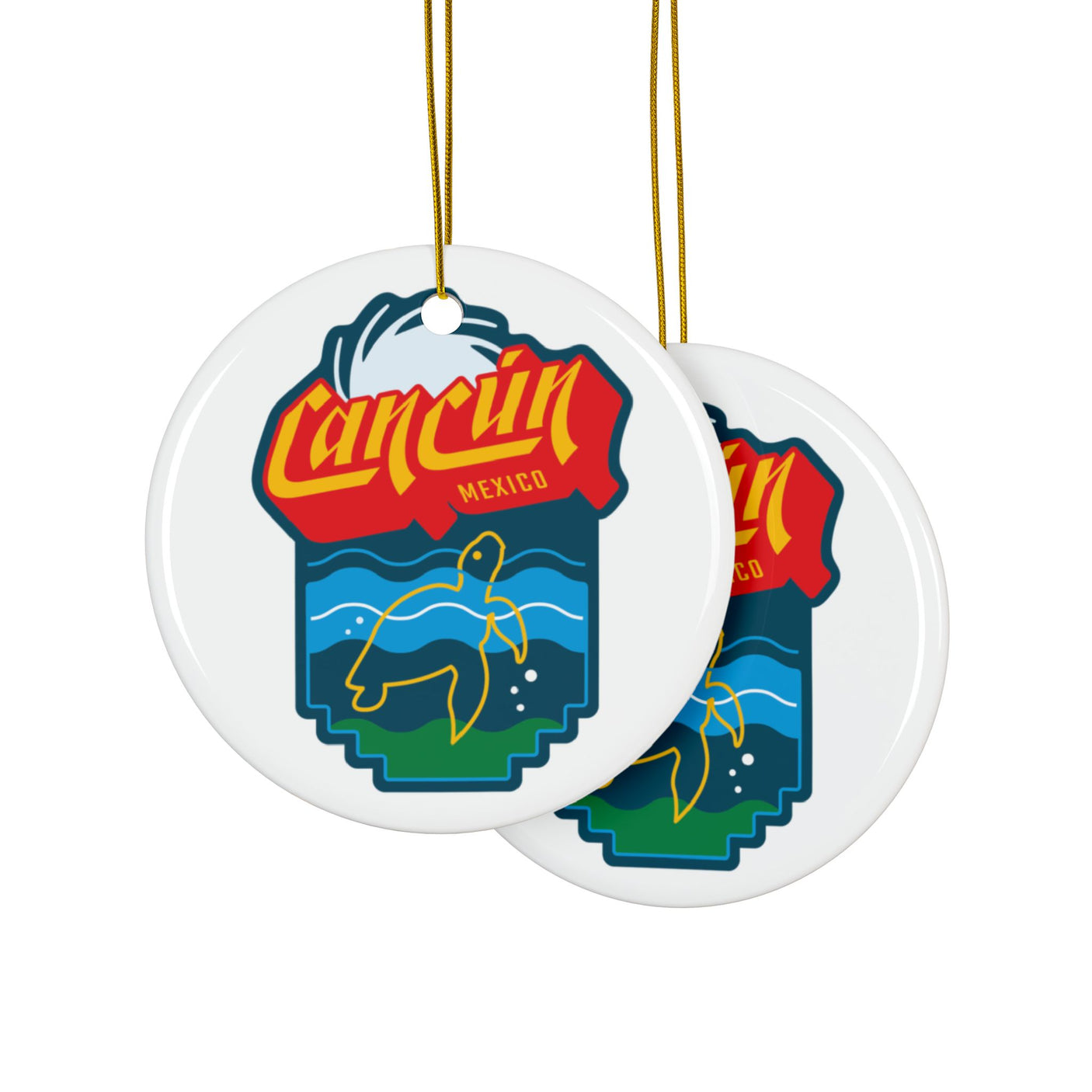 Cancun Mexico Ceramic Christmas Ornament