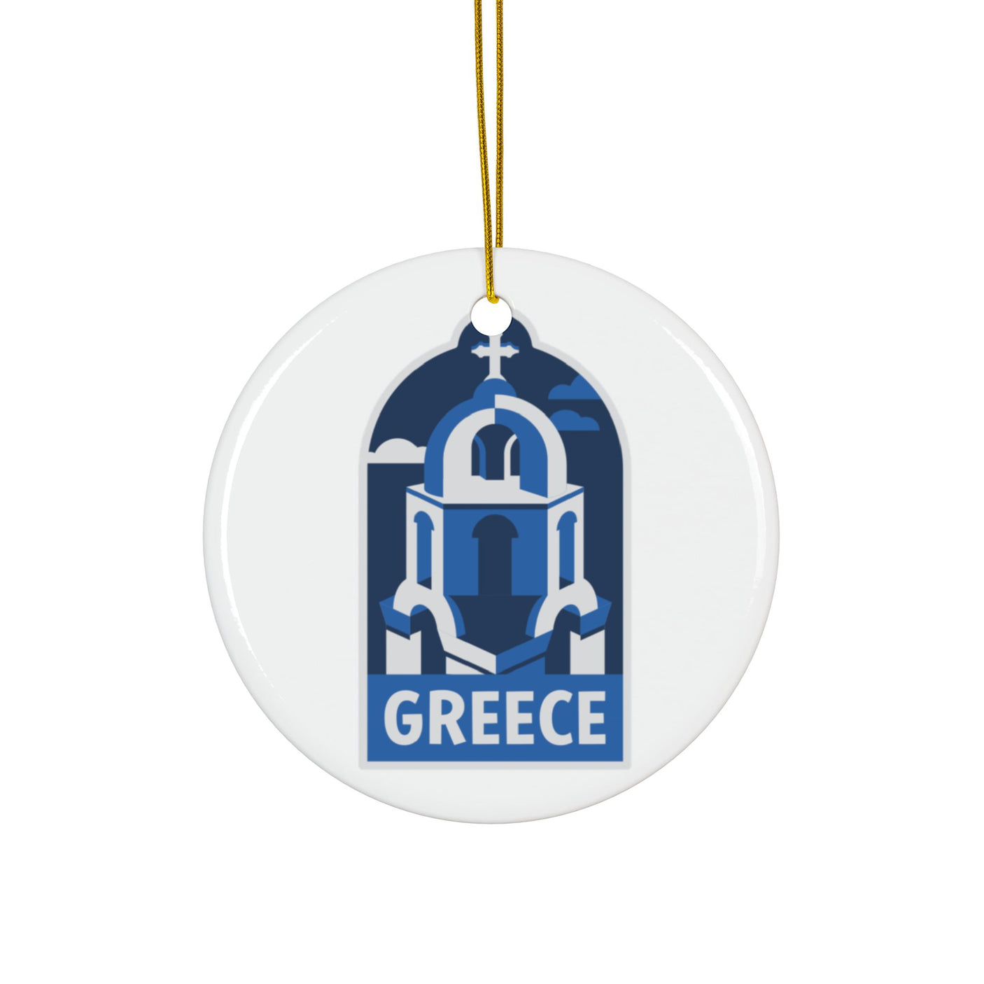 Greece Ceramic Christmas Ornament