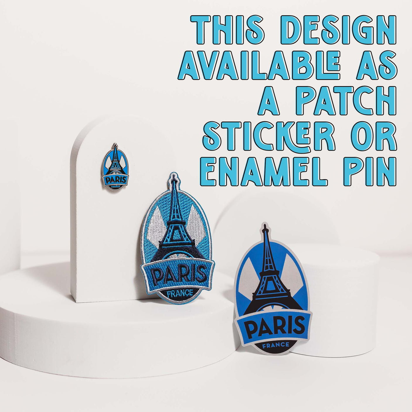 Spain enamel pin featuring a blue and white design with the word "Spain" and a stylized outline of the country.