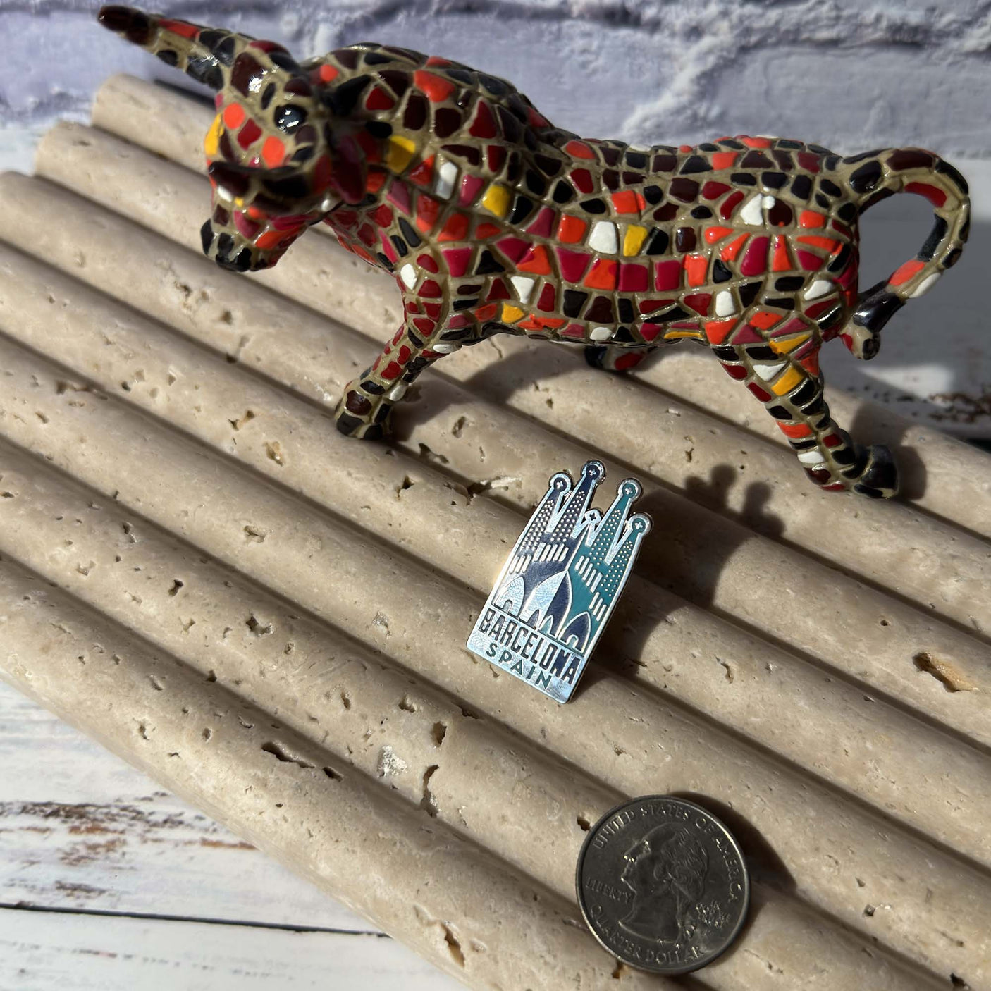 Barcelona Spain Enamel Pin