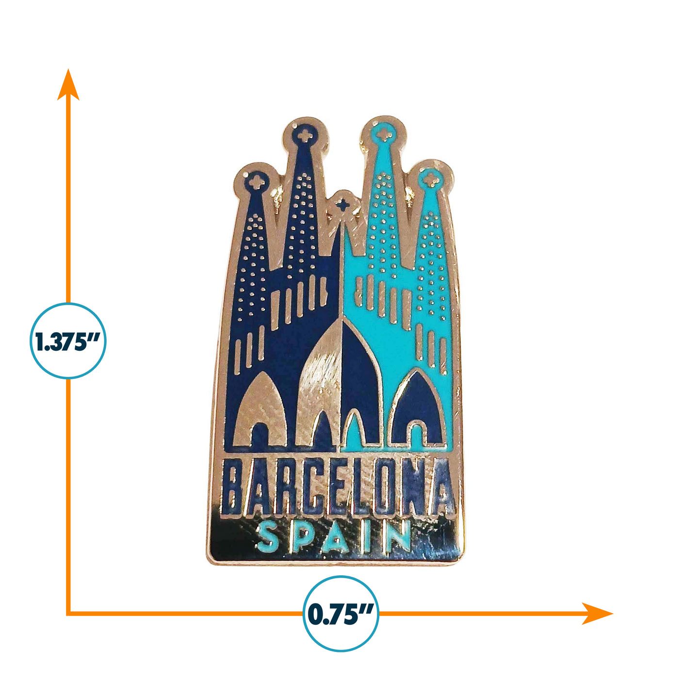 Barcelona Spain Enamel Pin