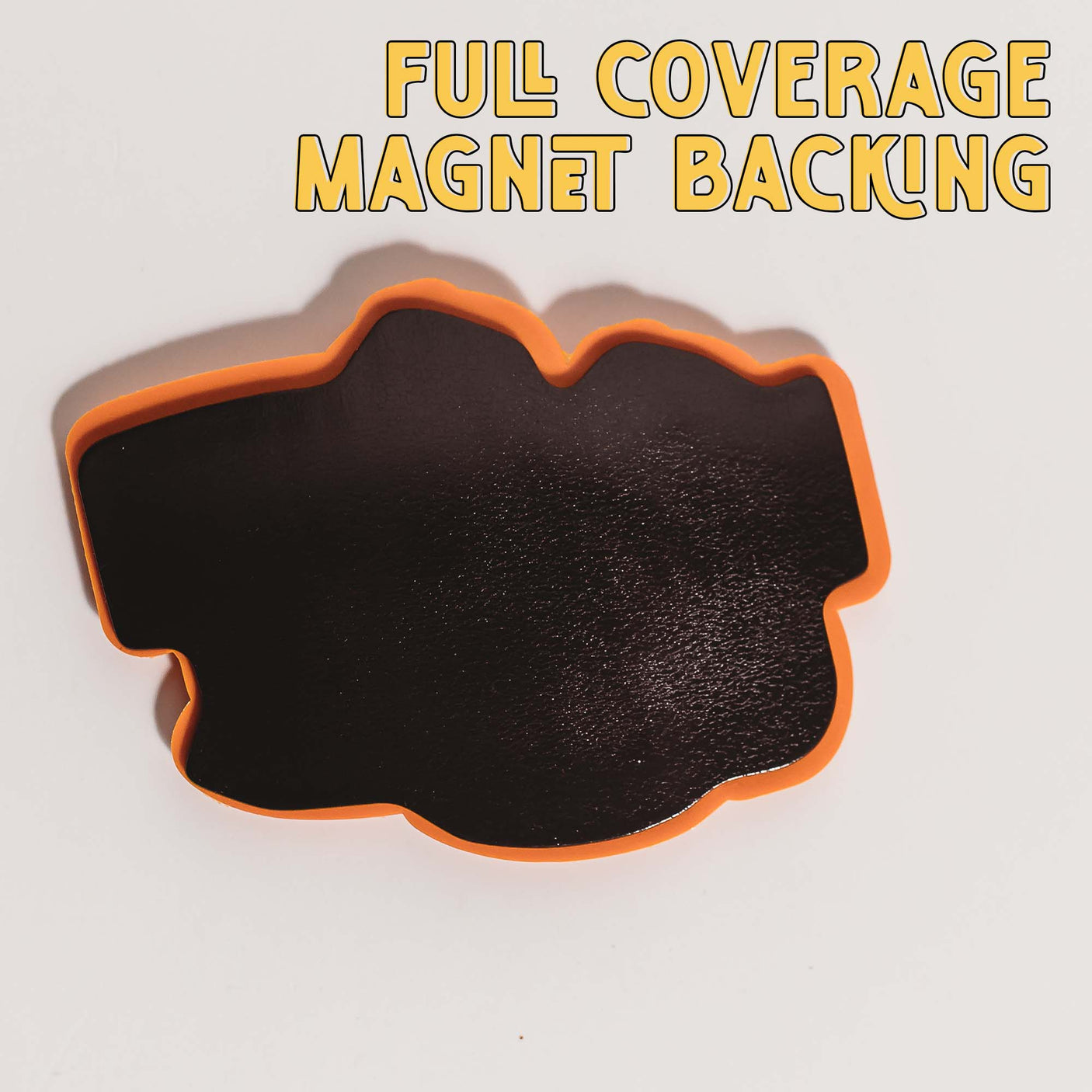 Miami Florida PVC fridge magnet with a black full coverage backing and orange outline.