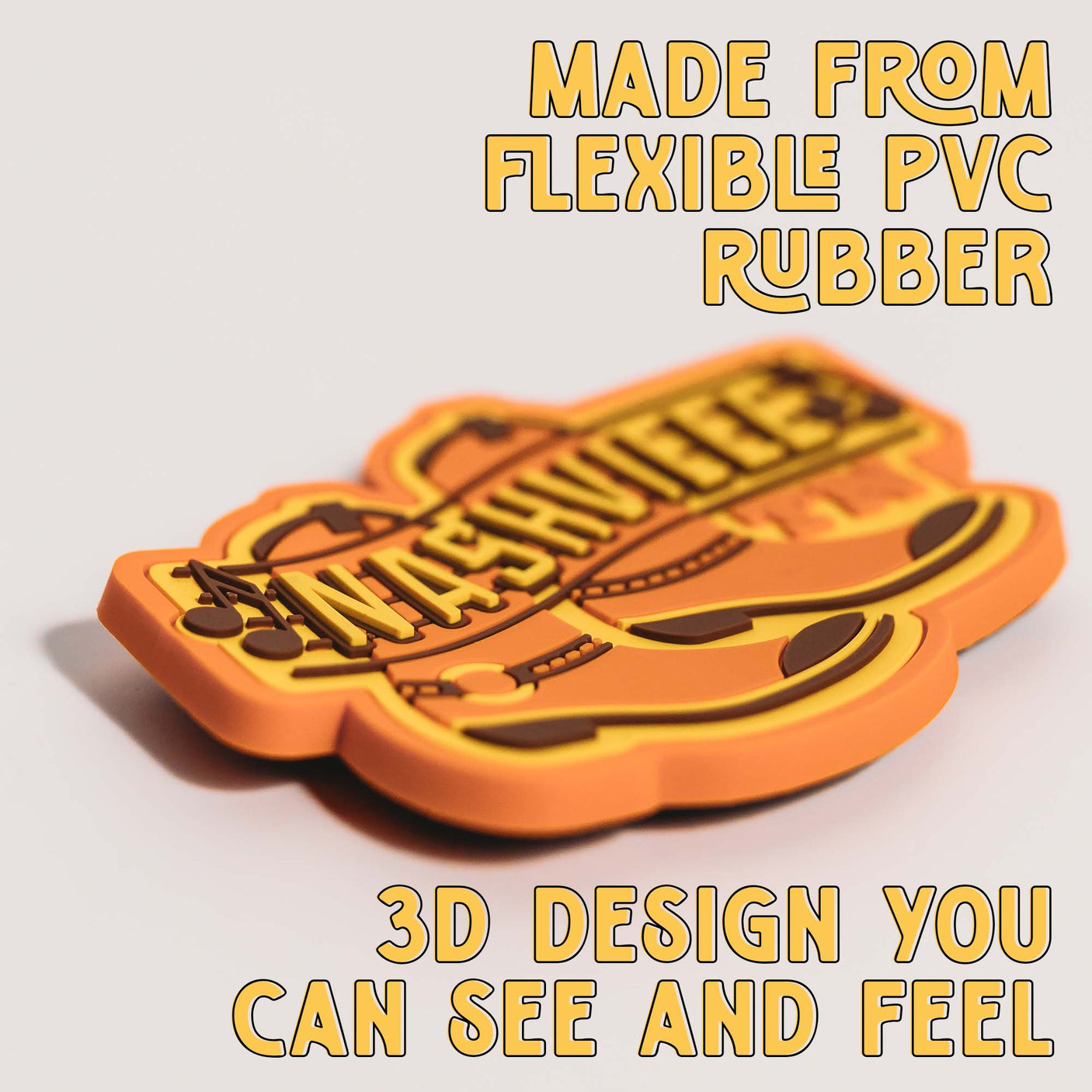 Arches National Park fridge magnet in 3D design, featuring orange and yellow colors with flexible PVC rubber material.