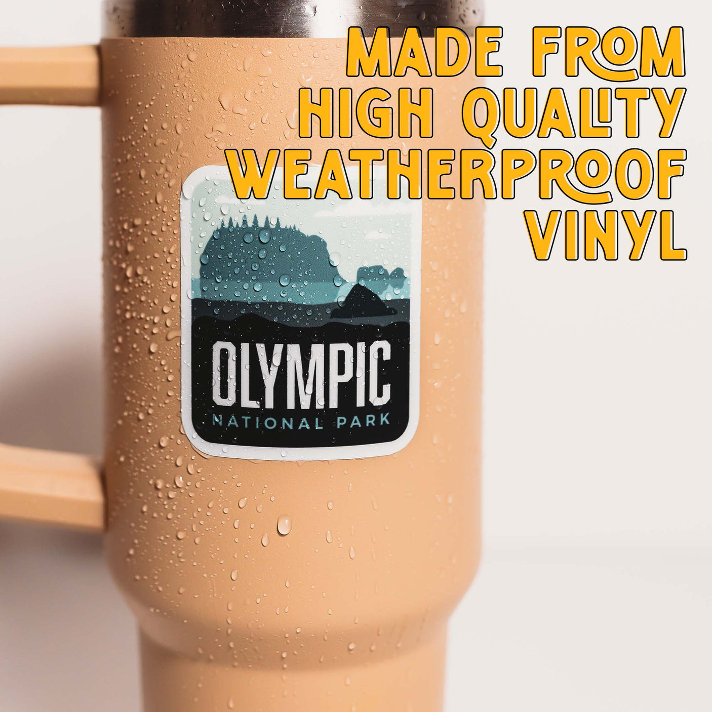 Hong Kong sticker featuring a skyline design with vibrant colors on a weatherproof vinyl surface.