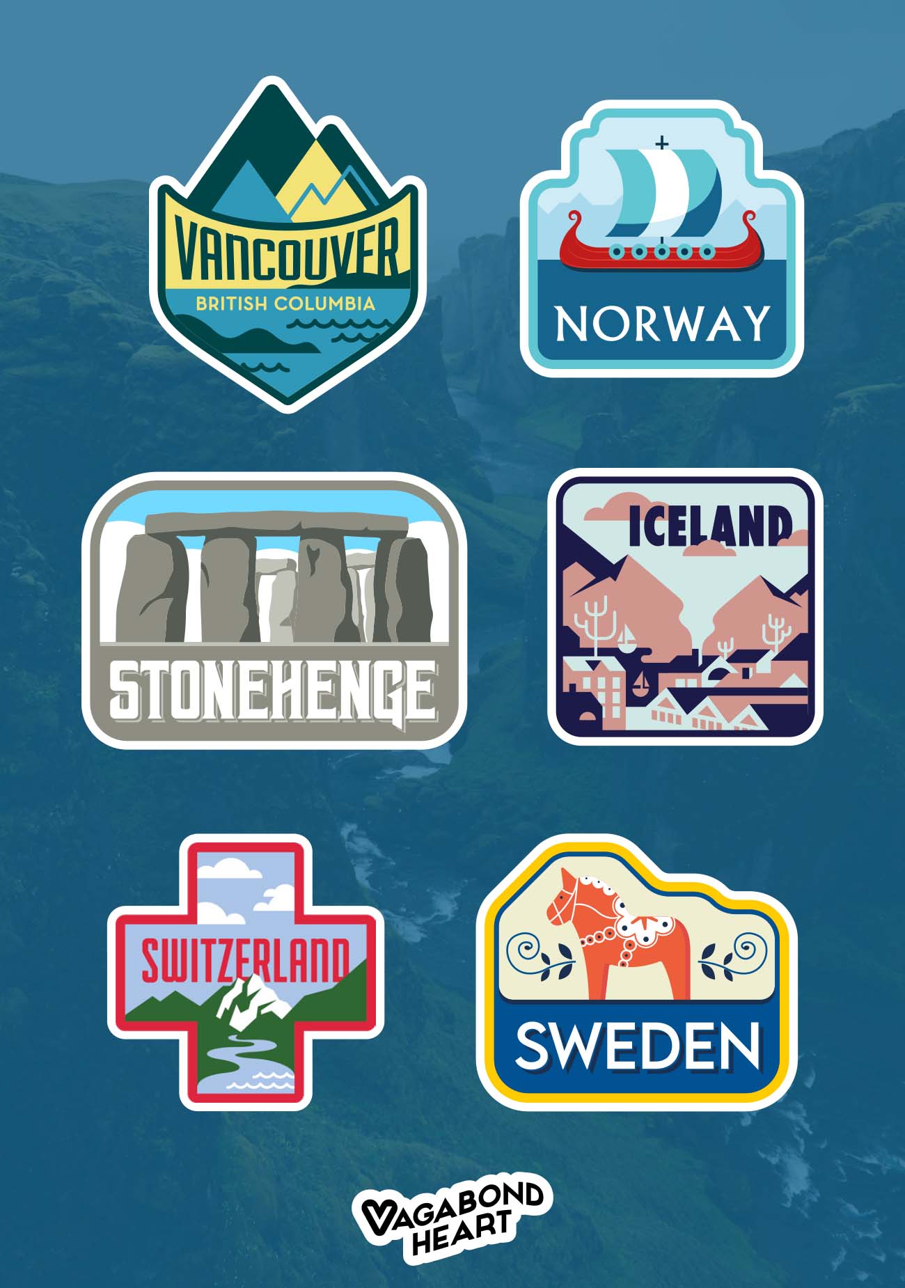 MINI Travel Stickers - 65 Locations!