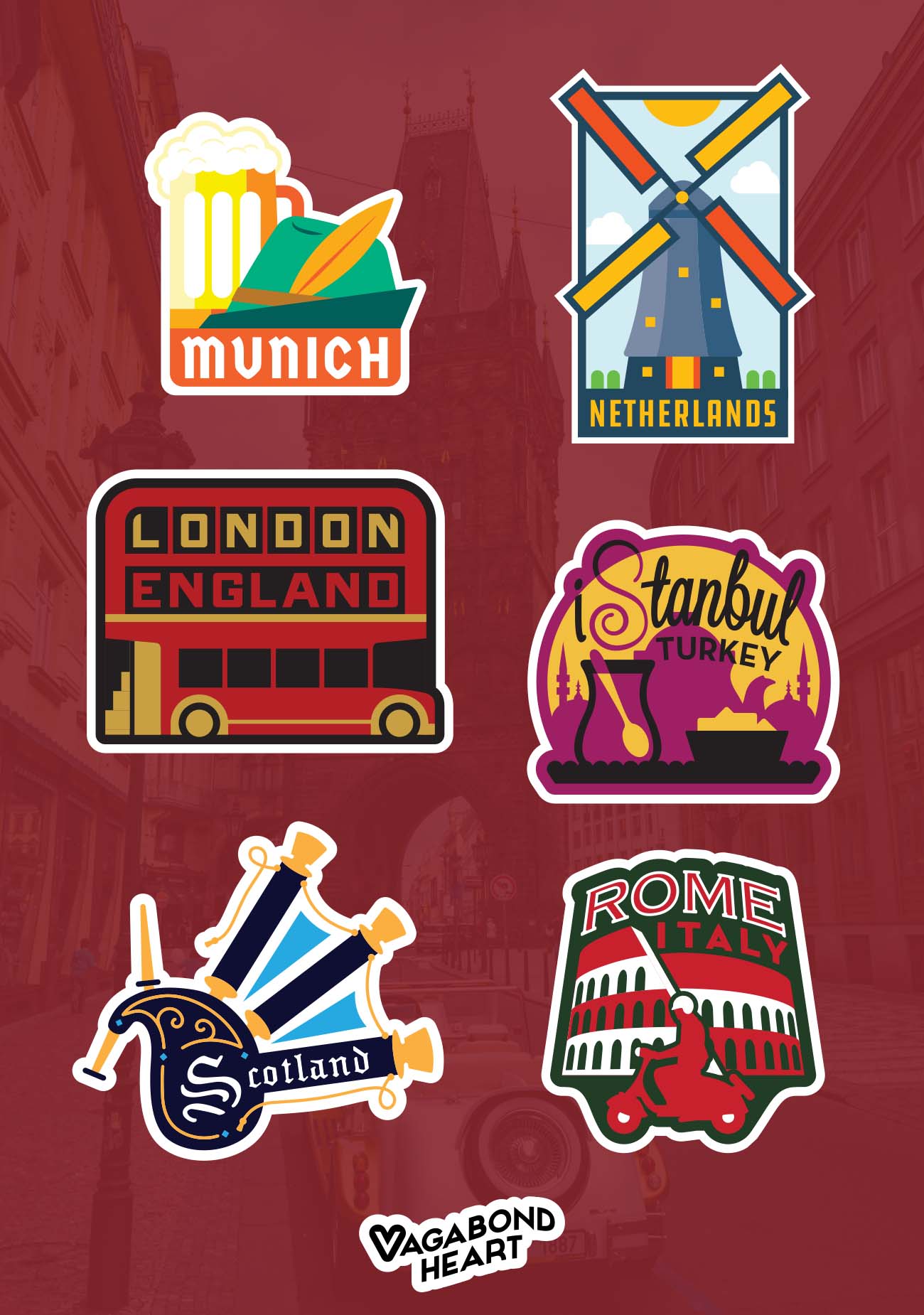 MINI Travel Stickers - 65 Locations!