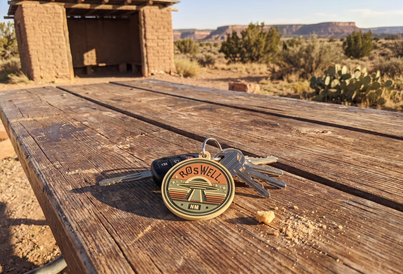 Roswell, NM PVC Keychain