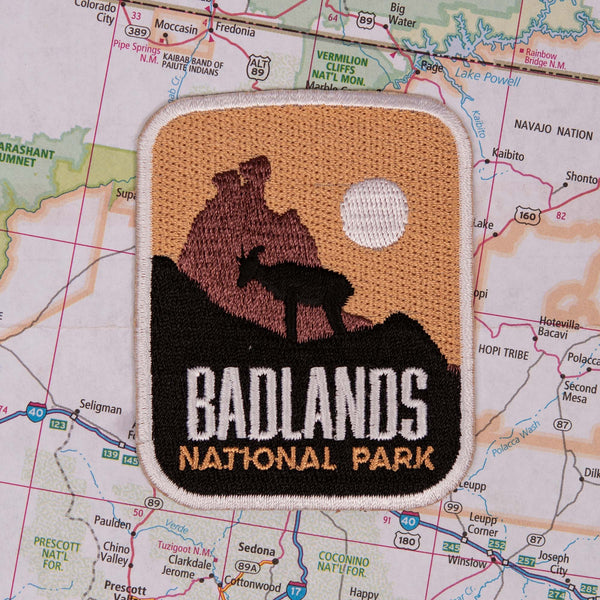 Badlands patch on a map background