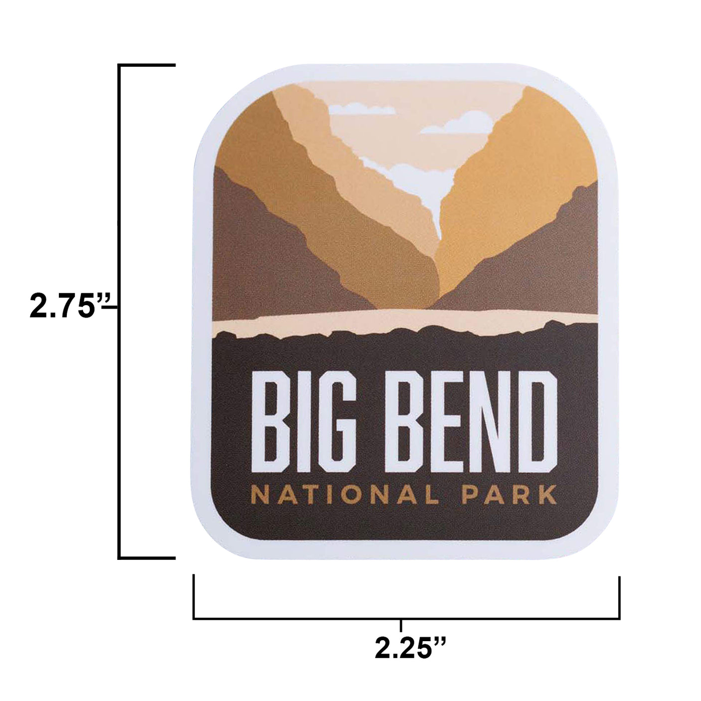 Big Bend sticker size information