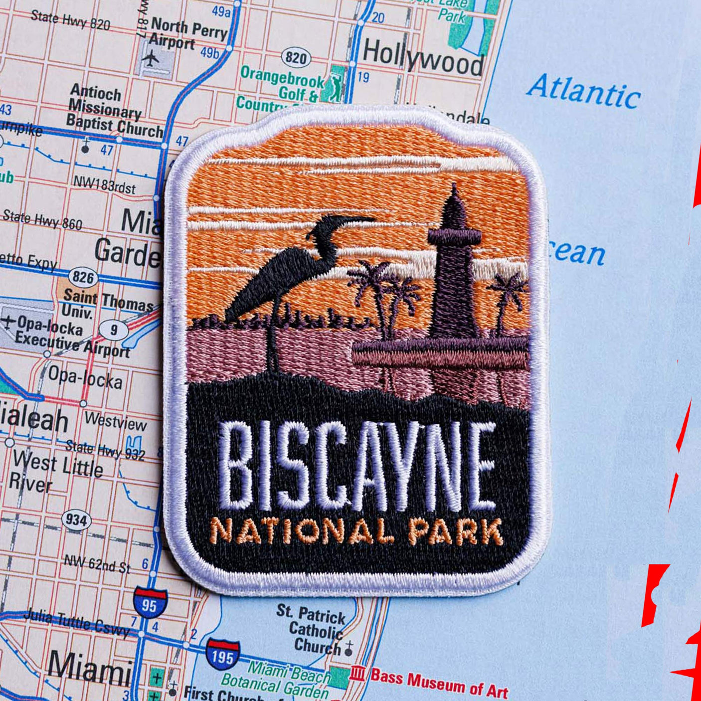 Biscayne patch on a map background