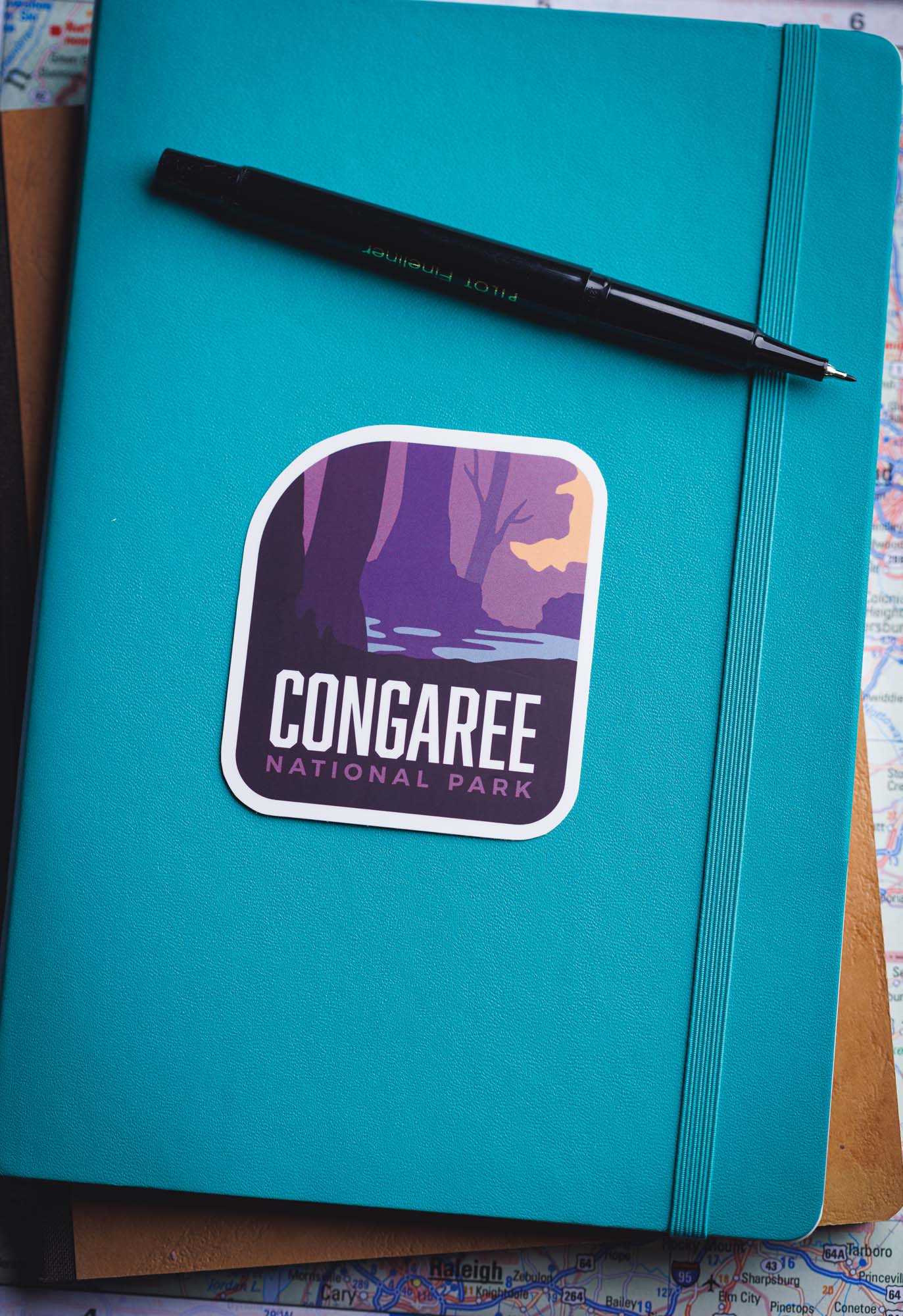 sticker on a notebook