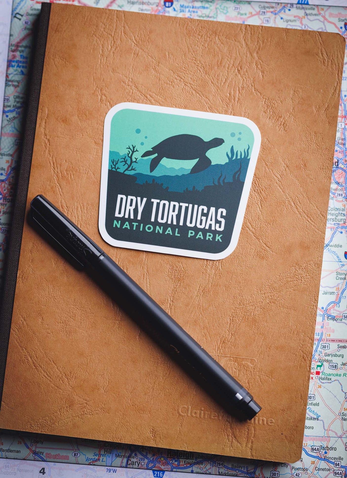 sticker on a notebook