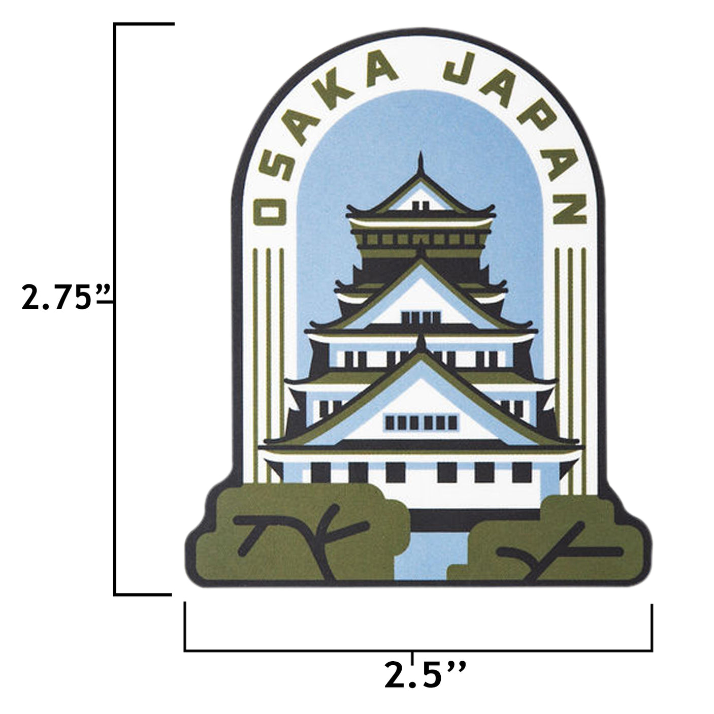 Osaka Japan Sticker size information