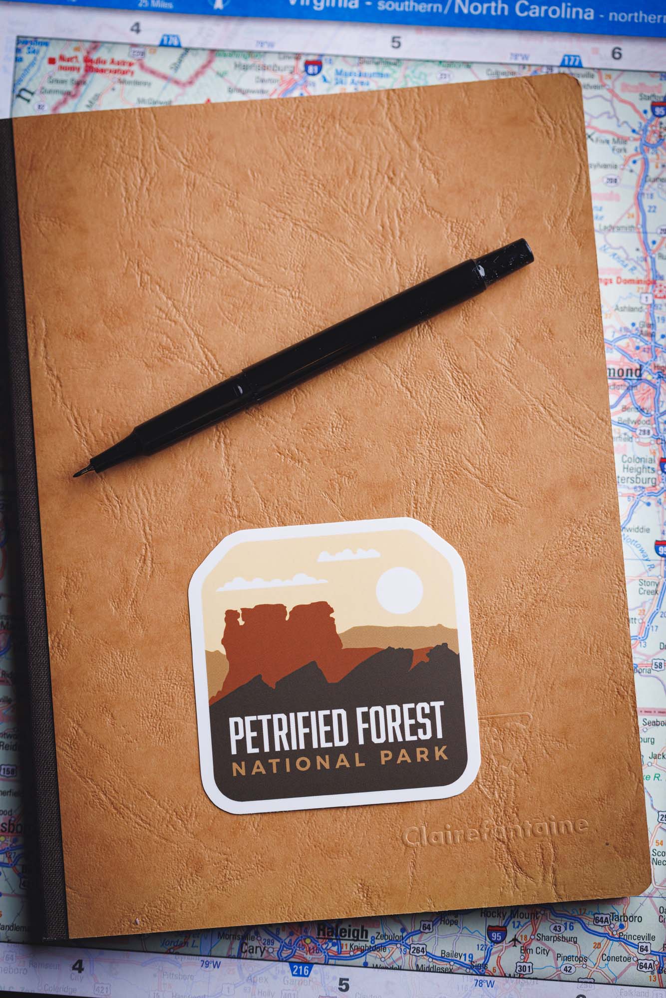 sticker on a notebook