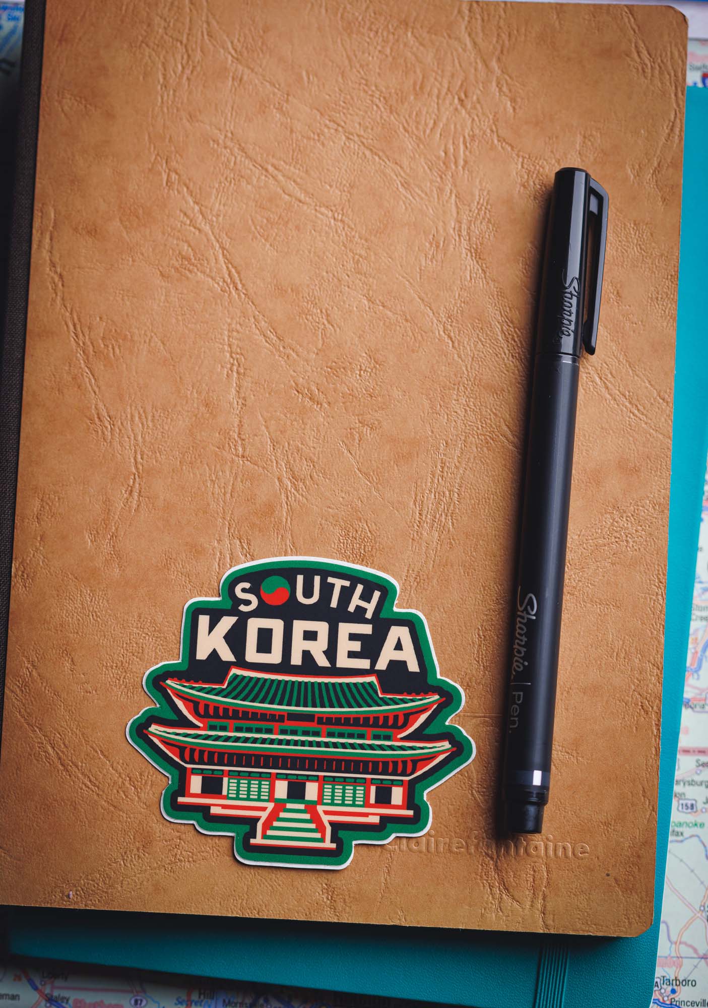 sticker on a notebook