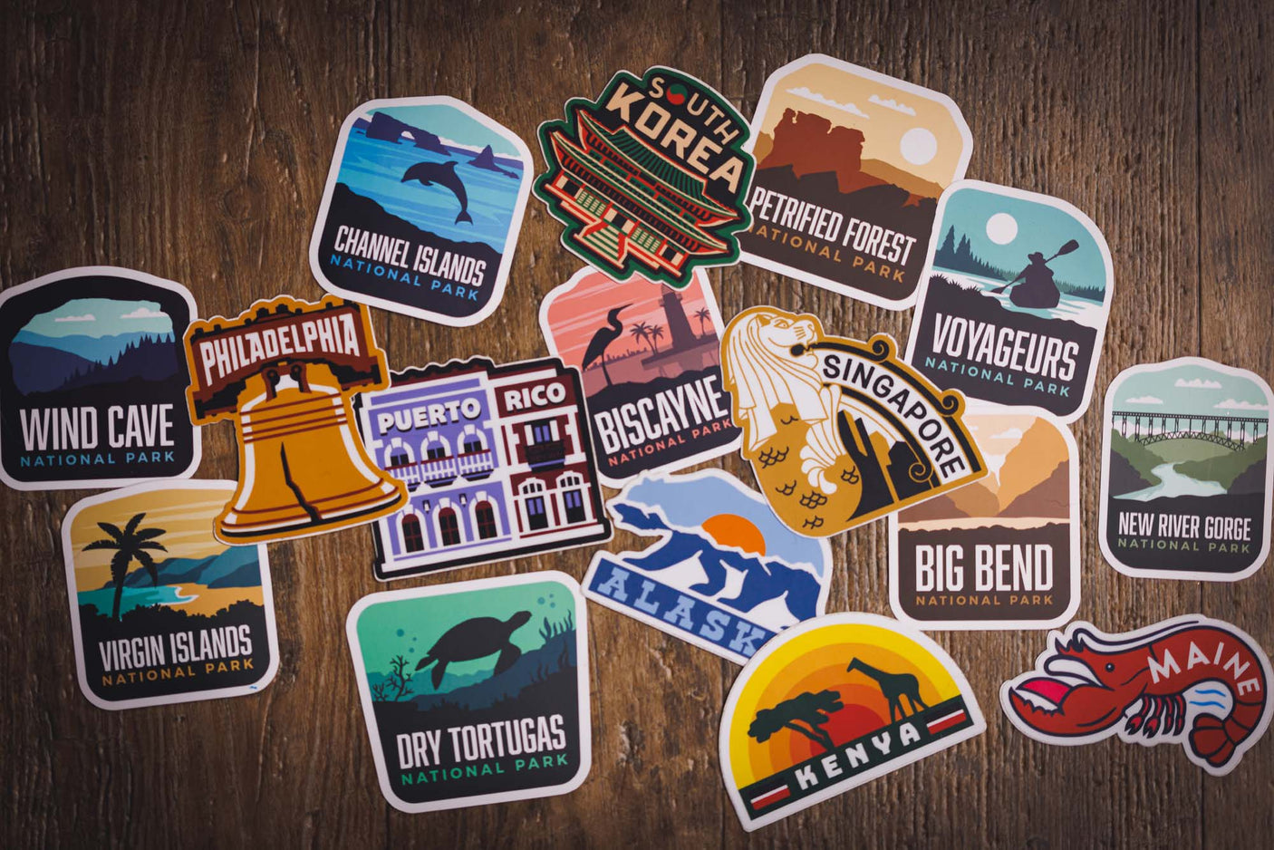 vagabod heart travel stickers