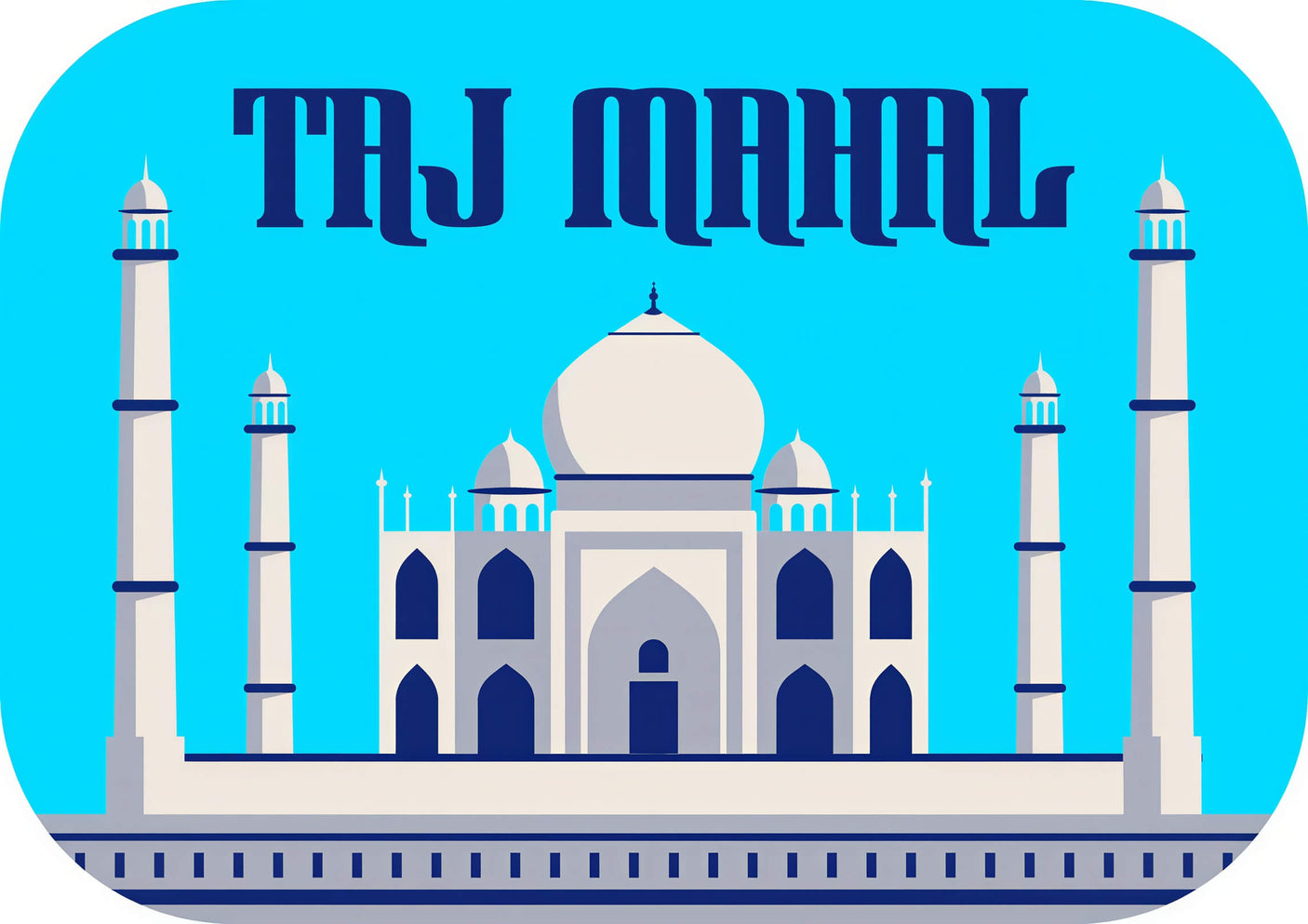 Taj Mahal patch featuring a stylized illustration of the monument with blue background and bold lettering.
