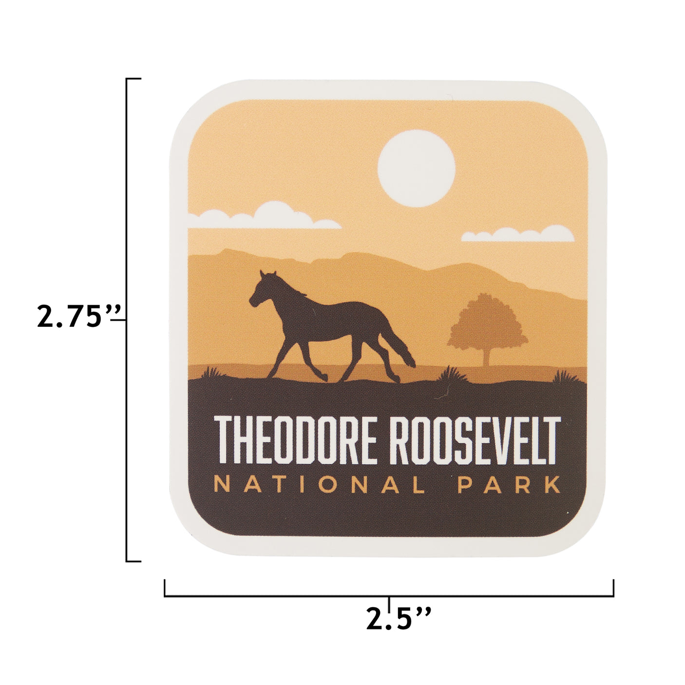 Theodore Roosevelt sticker size information