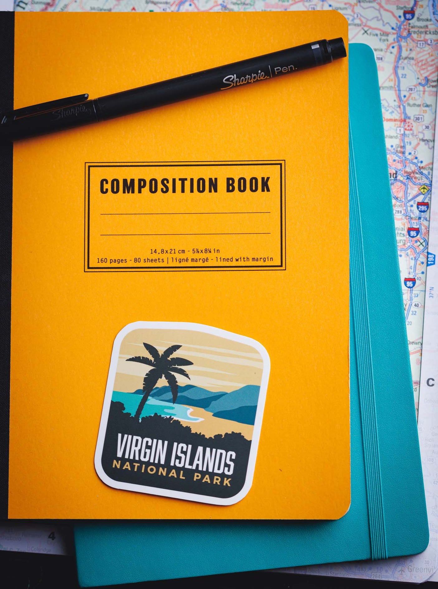 sticker on a notebook