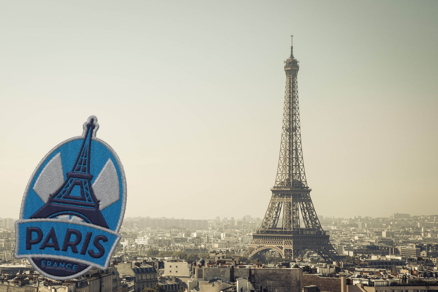 Paris patch with Eiffel tower background