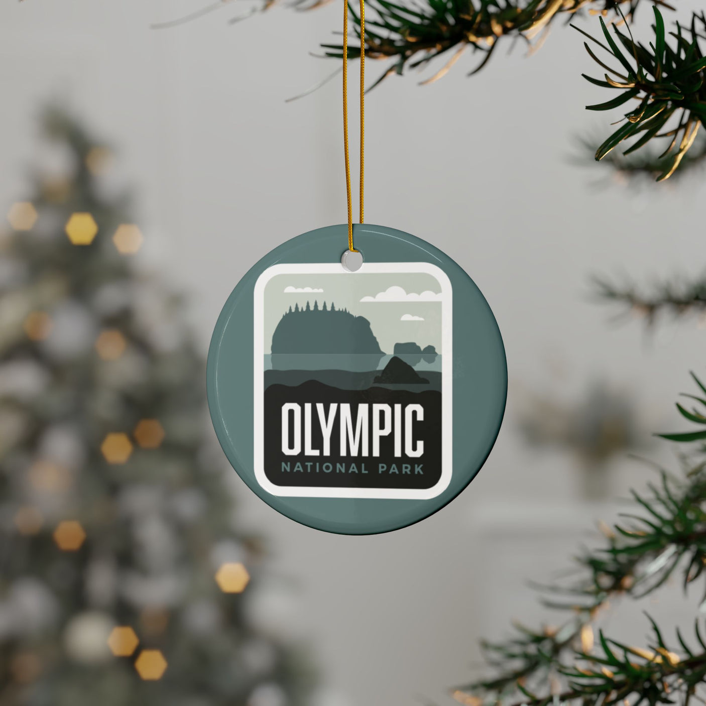 Olympic National Park Ceramic Christmas Ornament