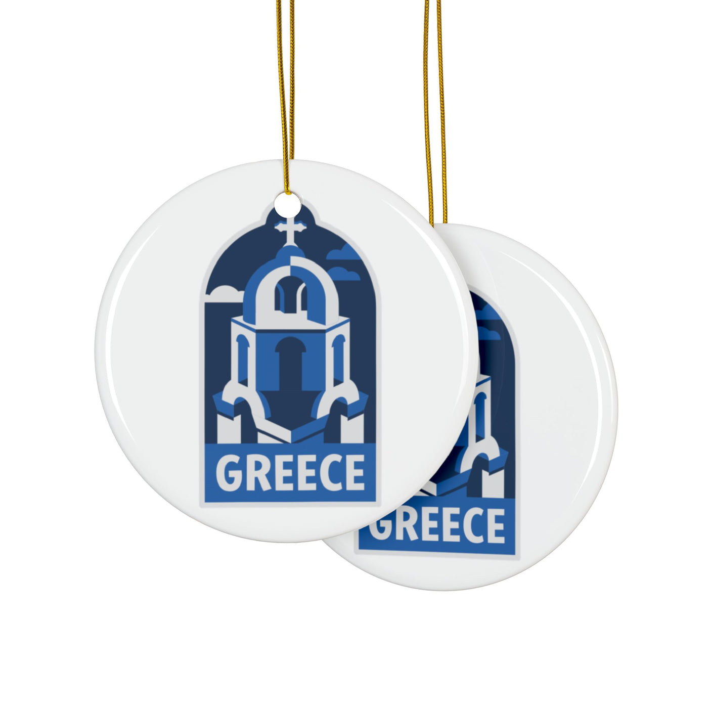 Greece Ceramic Christmas Ornament