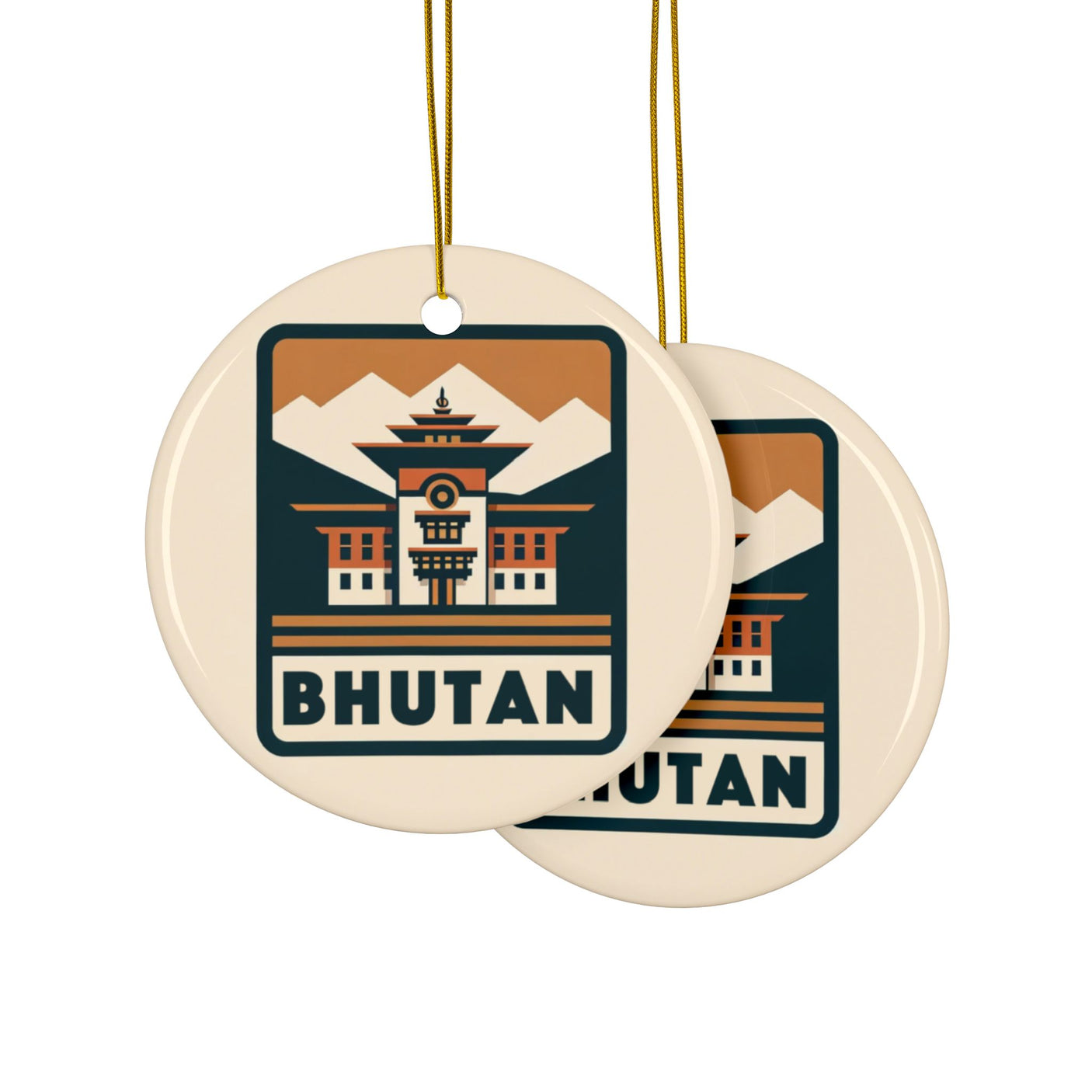 Bhutan Ceramic Christmas Ornament