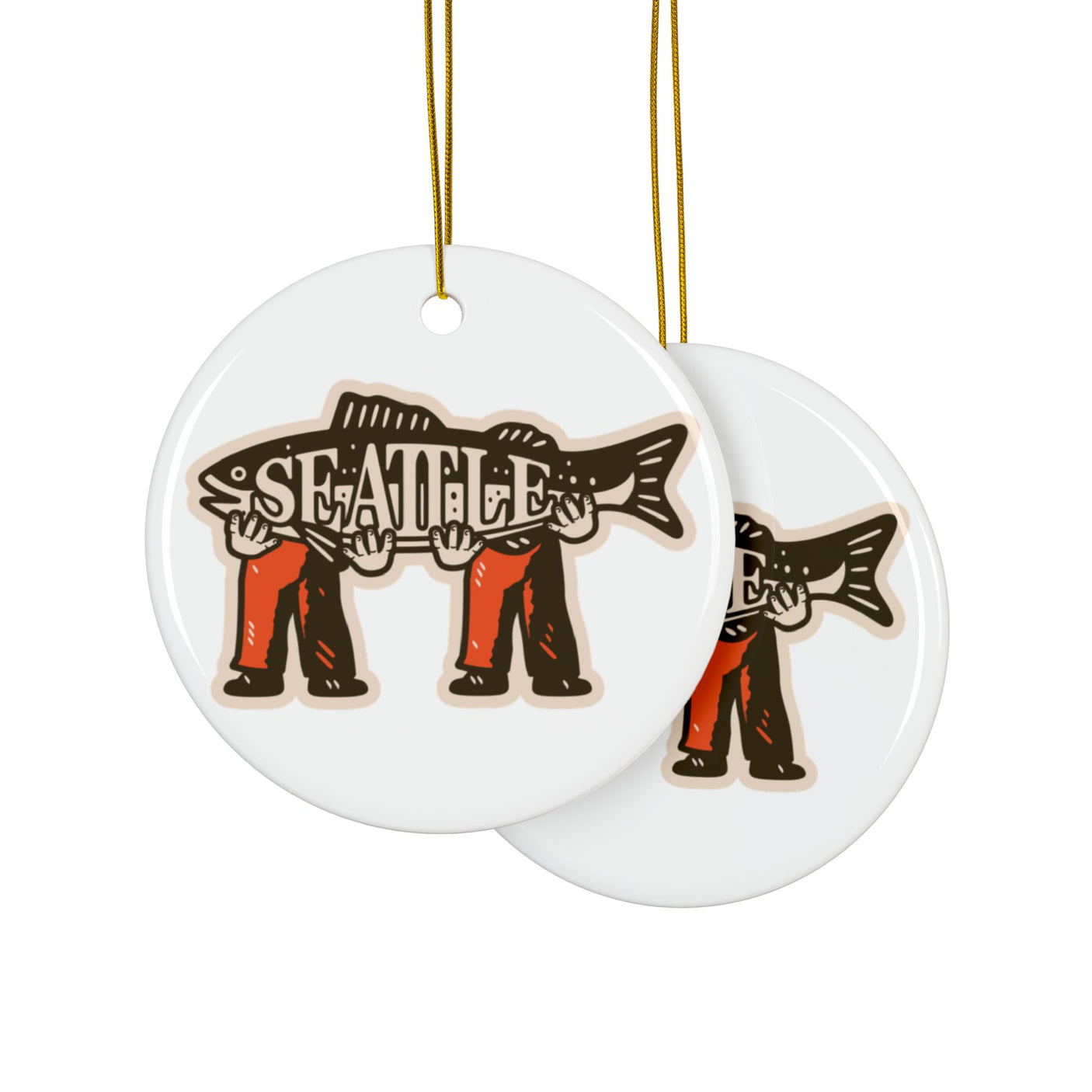 Seattle Ceramic Christmas Ornament