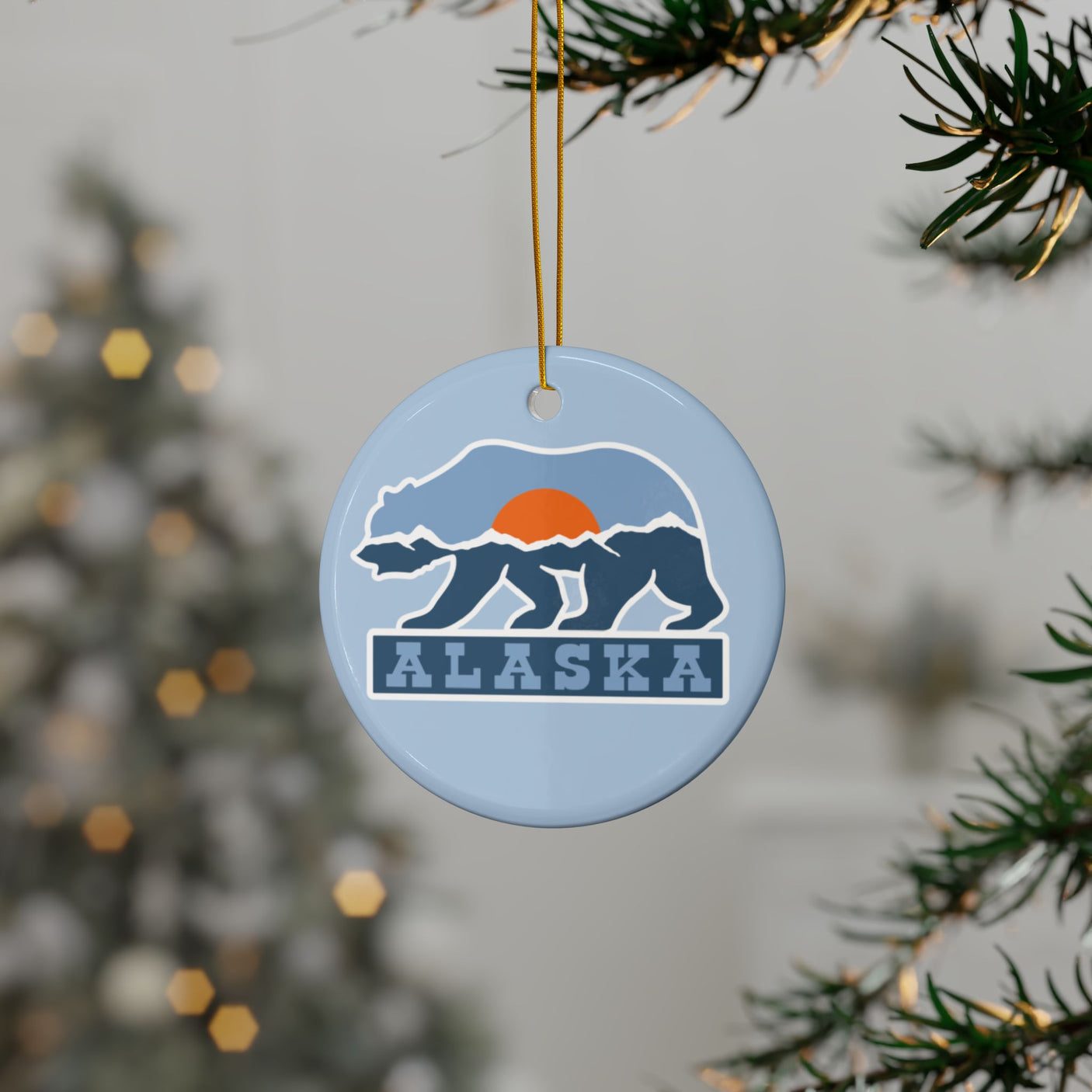 Alaska Ceramic Christmas Ornament