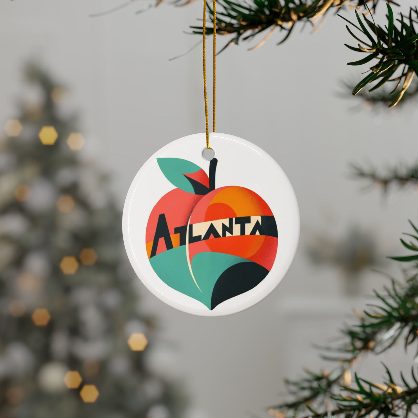 Atlanta, GA Ceramic Christmas Ornament