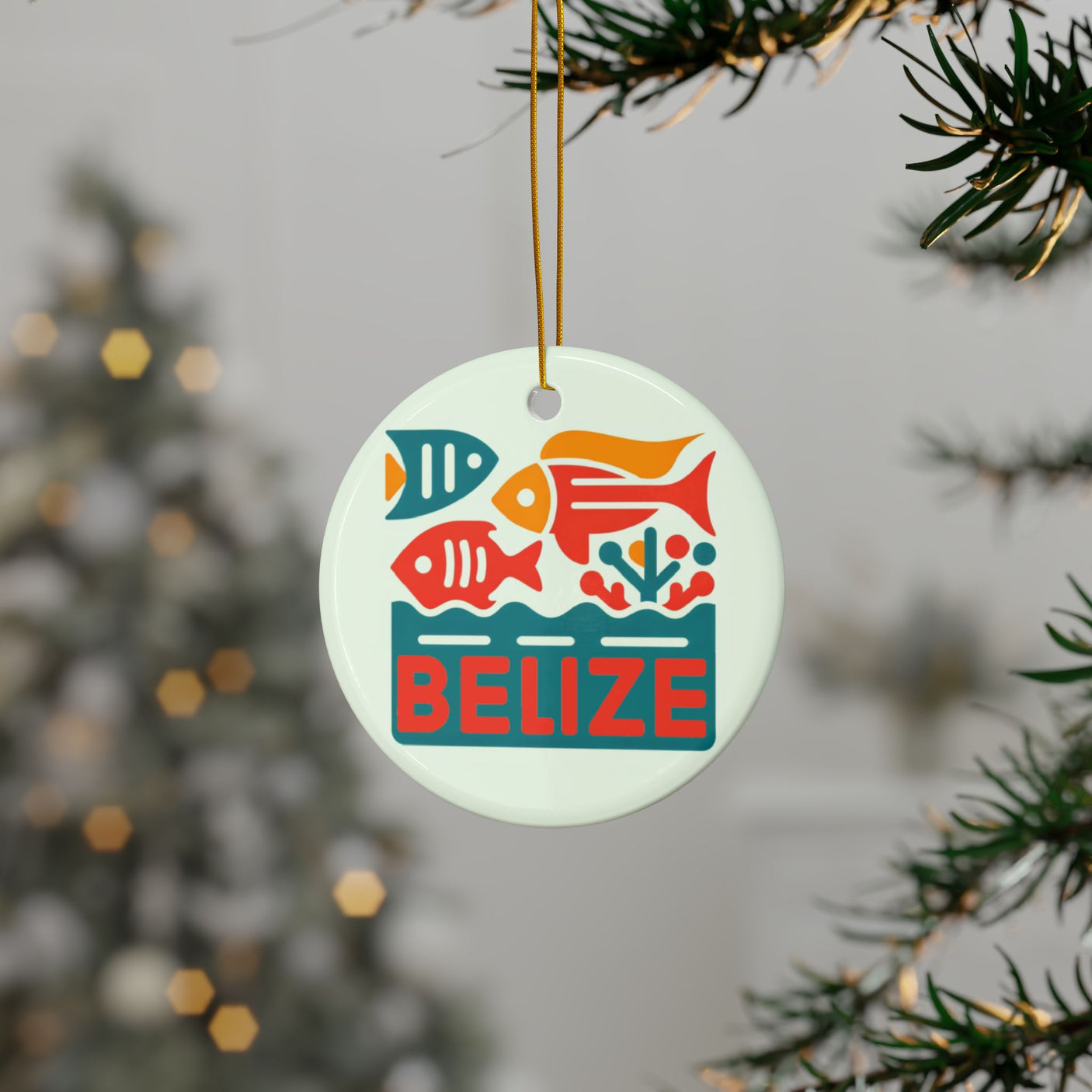 Belize Ceramic Christmas Ornament