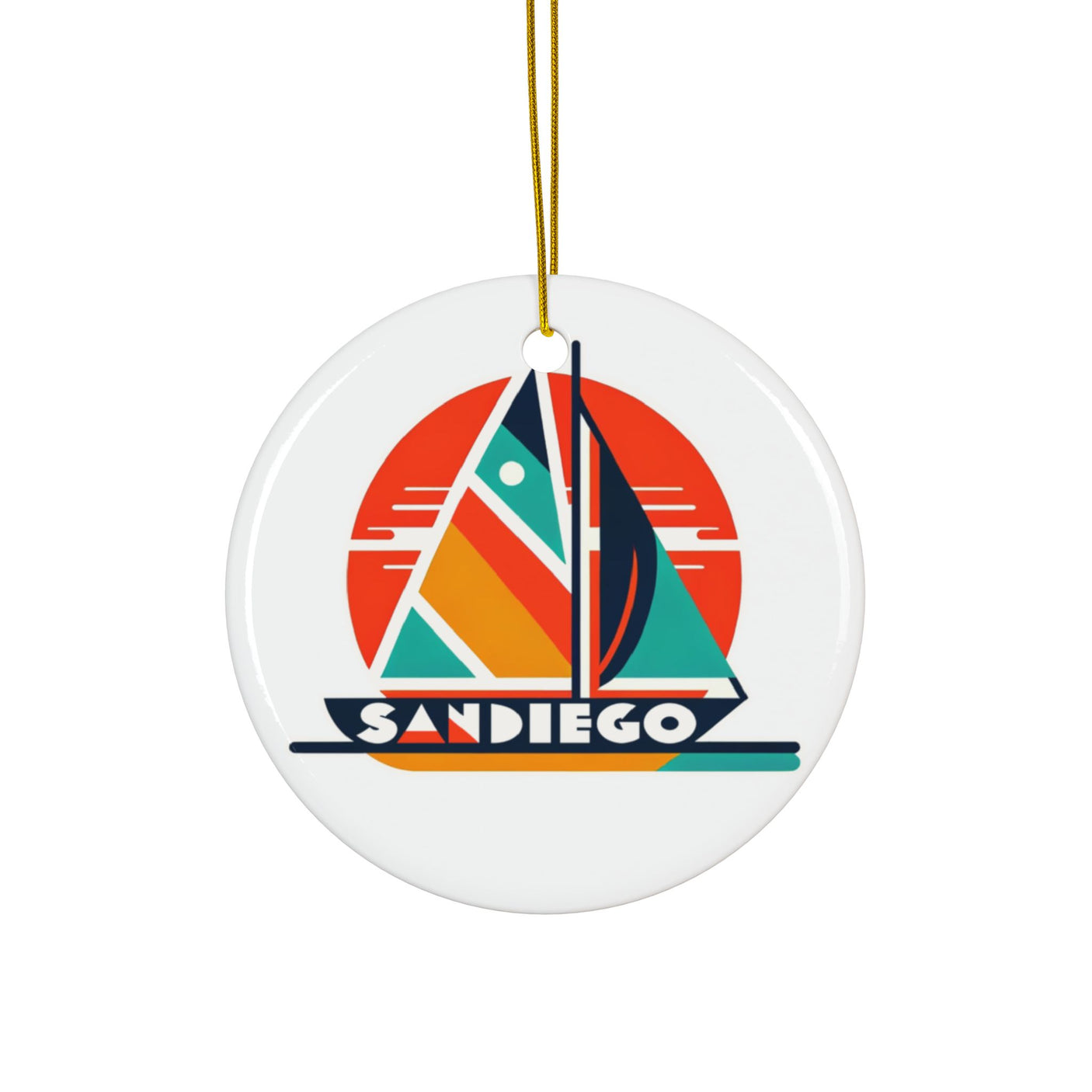 San Diego Ceramic Christmas Ornament