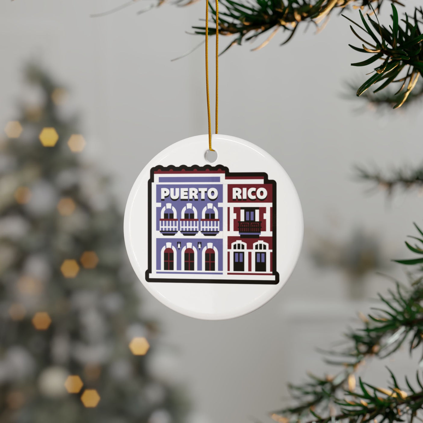 Puerto Rico Ceramic Christmas Ornament