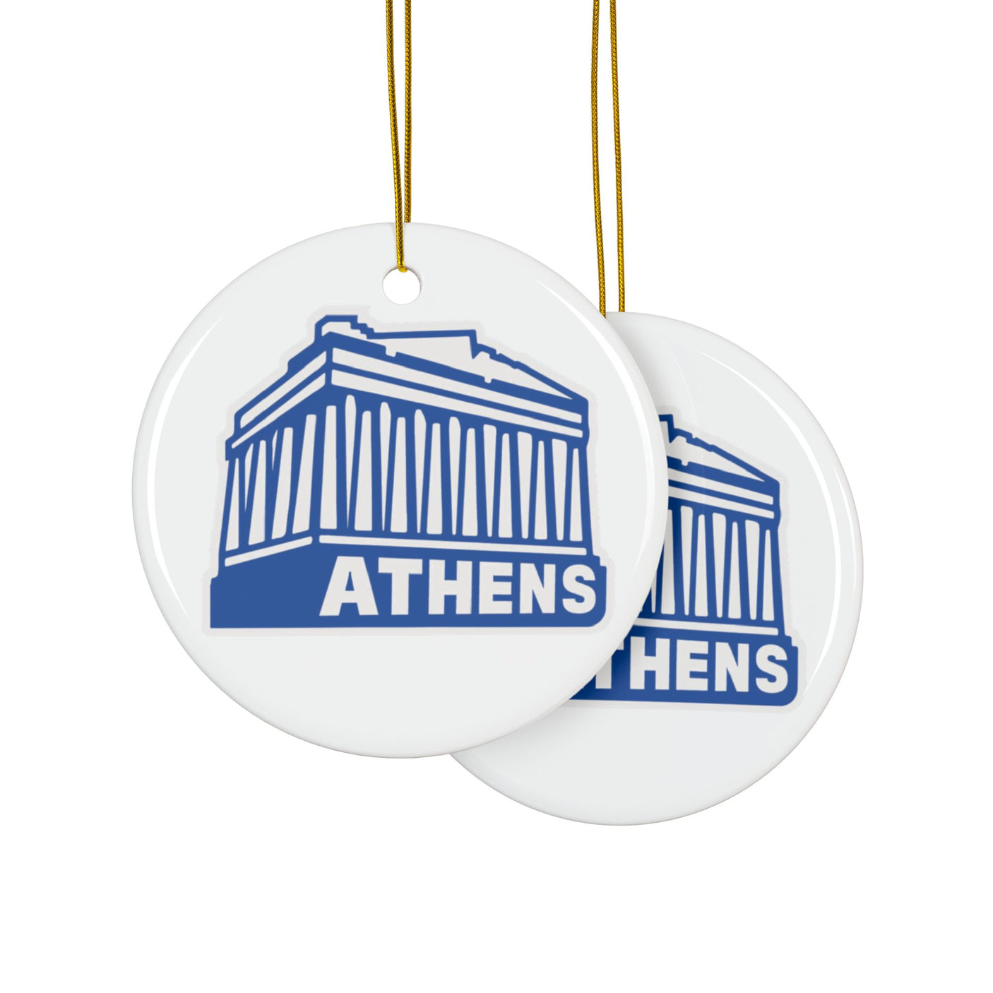 Athens Greece Ceramic Christmas Ornament