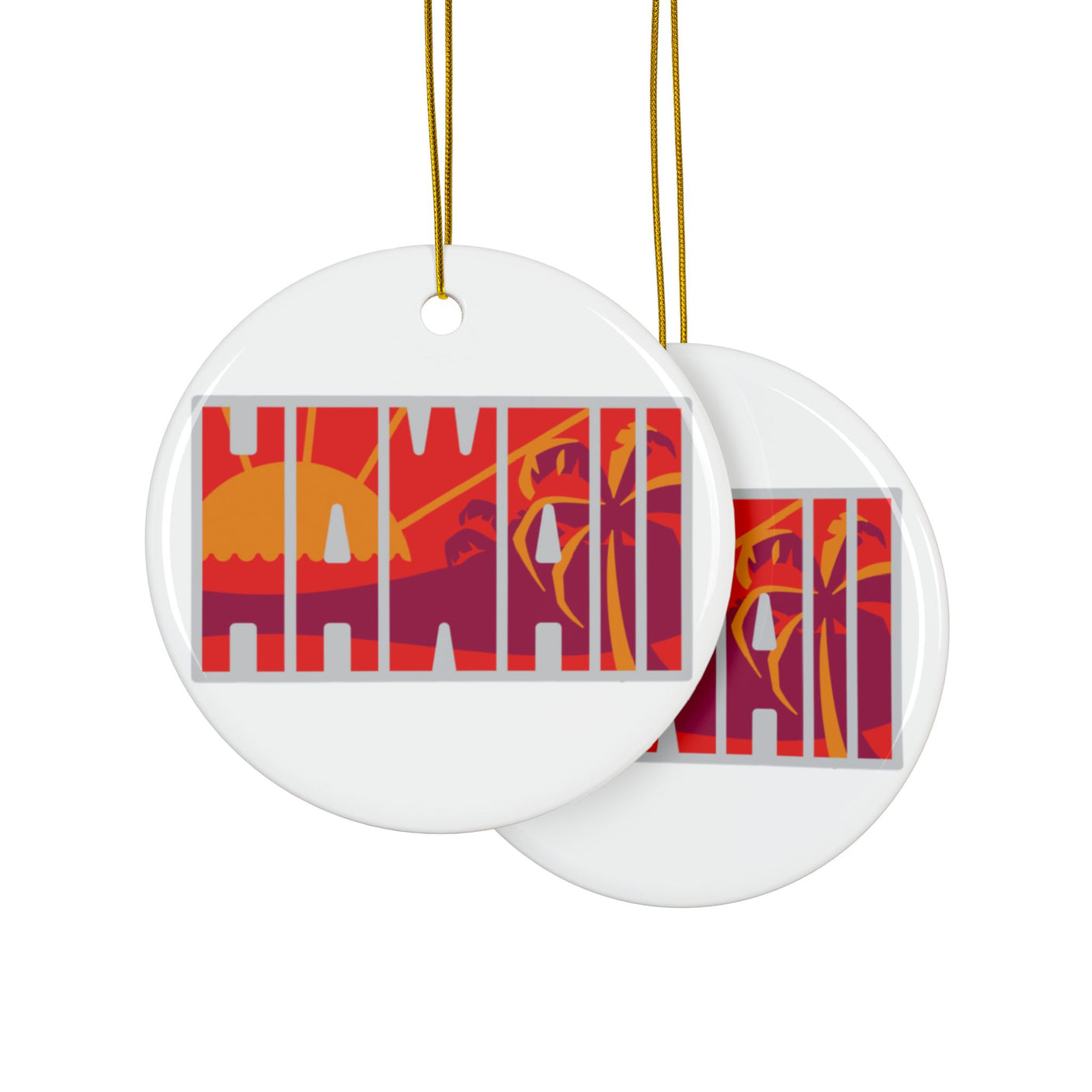 Hawaii Ceramic Christmas Ornament