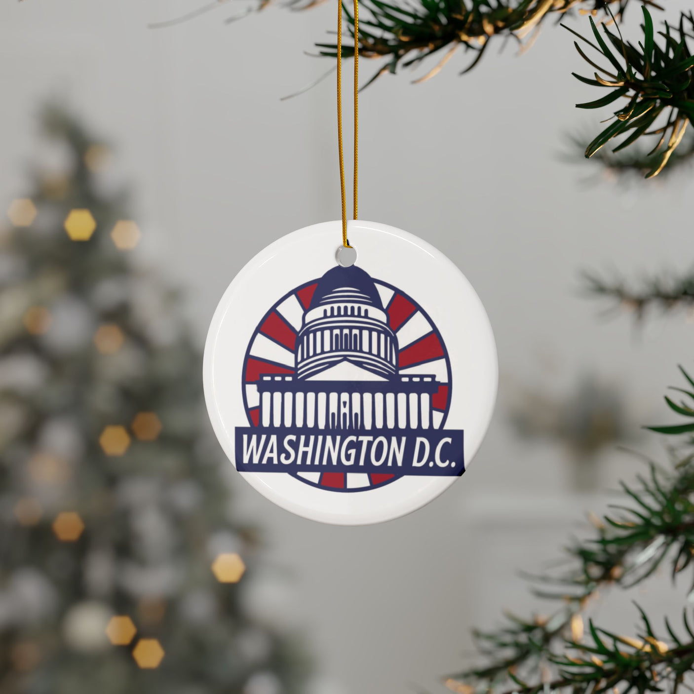 Washington D.C. Ceramic Christmas Ornament