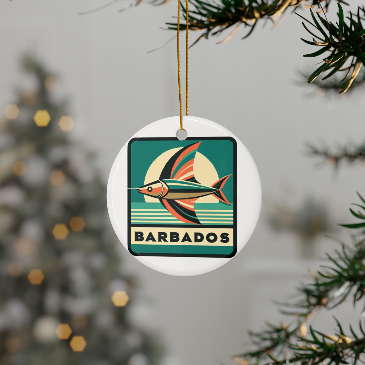 Barbados Ceramic Christmas Ornament