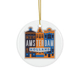 Amsterdam The Netherlands Ceramic Christmas Ornament